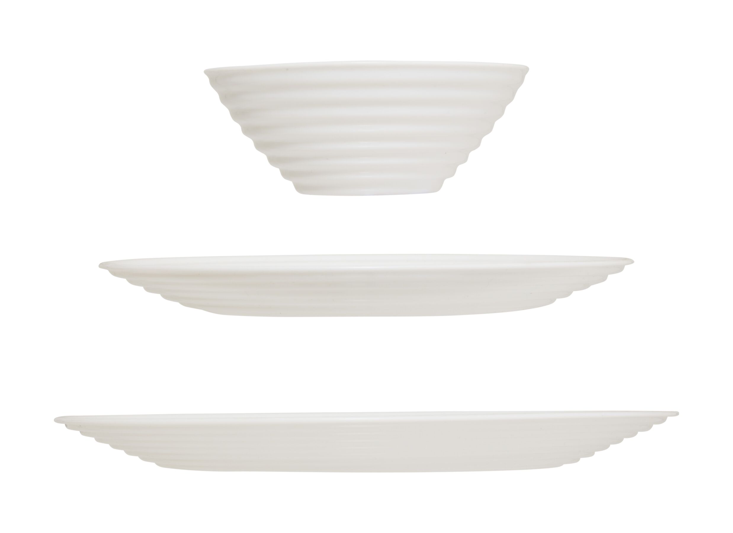 Overzichtsfoto - Serviesset Heloïse 12-delig - glas - wit