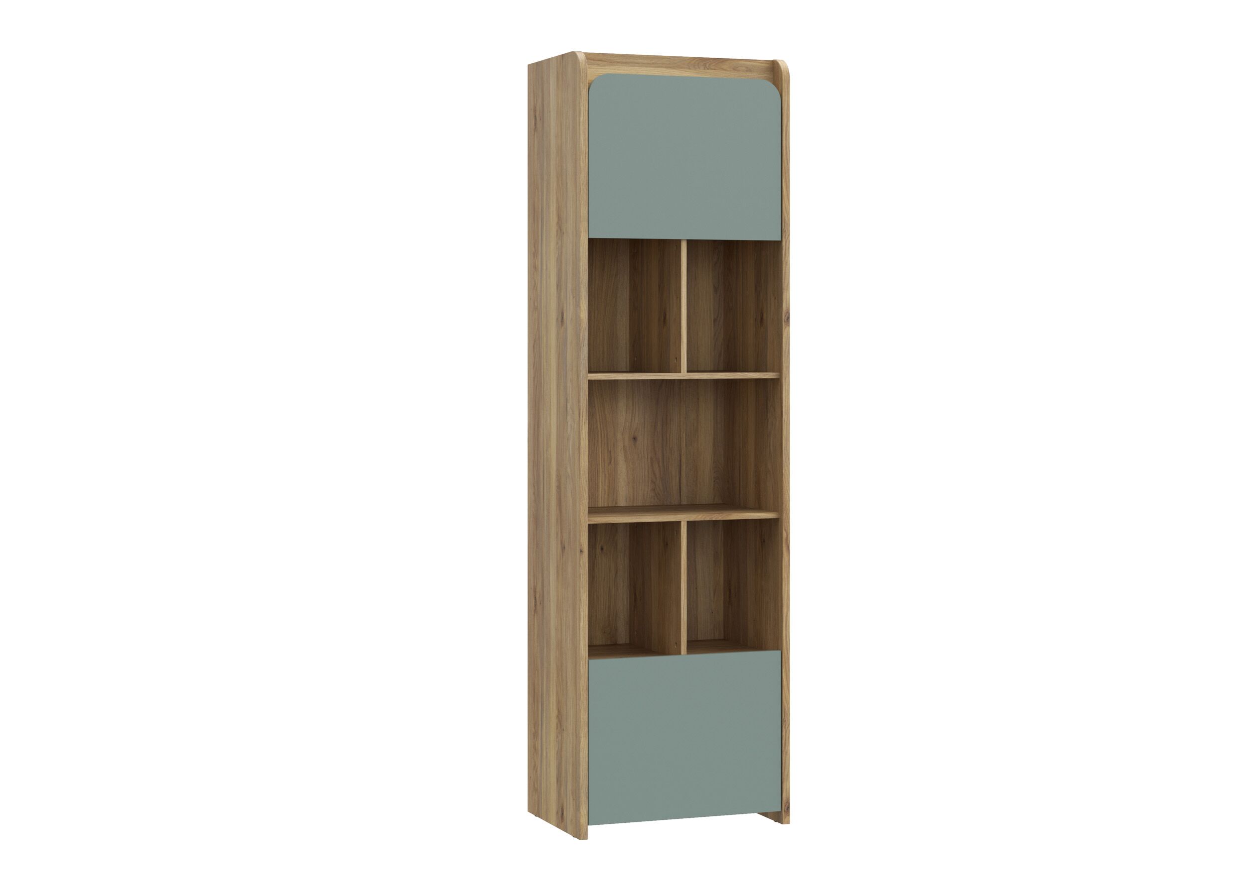 Plus Important - Bibliothèque Hoa 59x41x204cm - déecor - chêne mauvella/vert