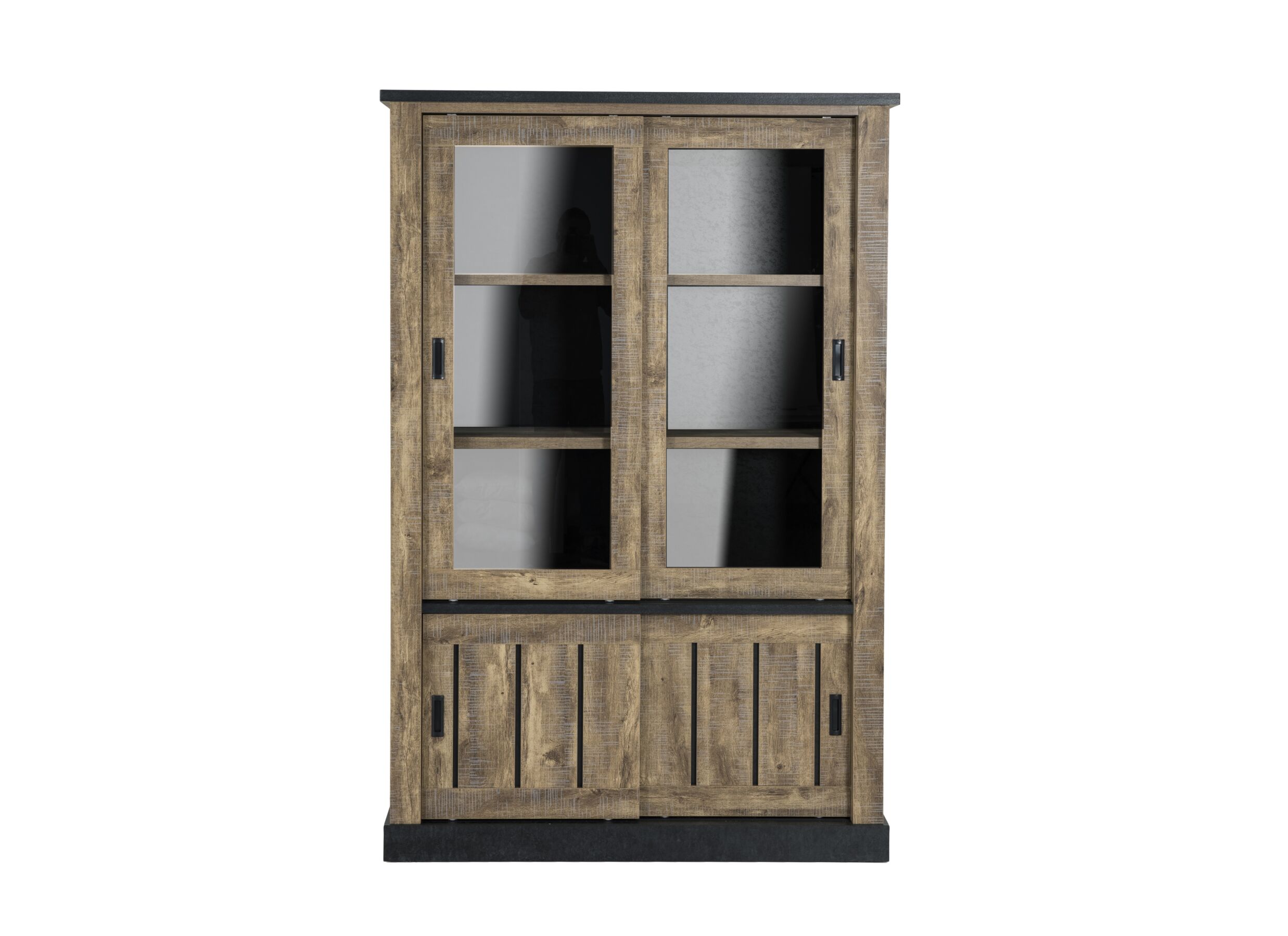 Vitrinekast Etienne 135cm - decor - industrial oak