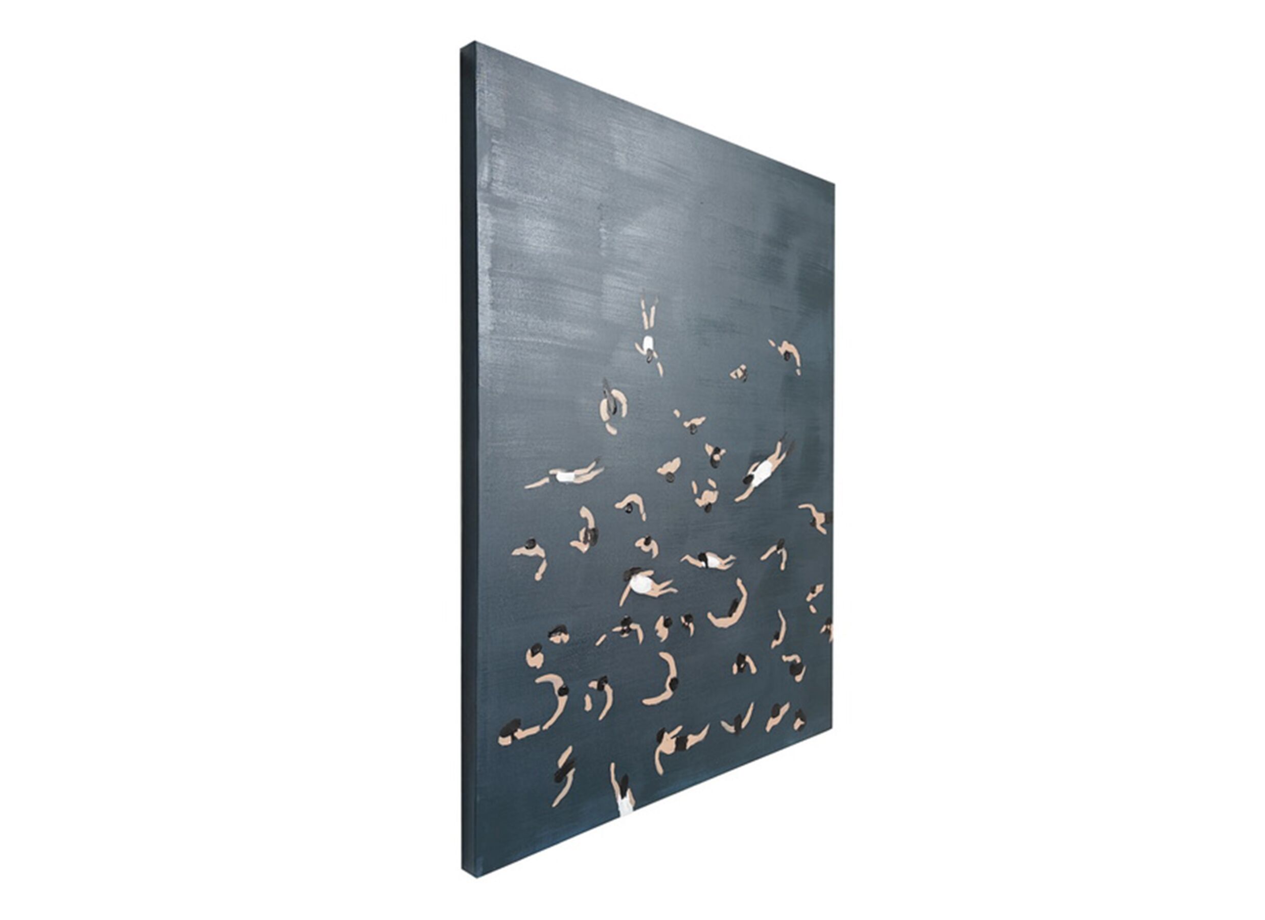 Overzichtsfoto - Print op canvas Swimming 90x120cm - hangeschilderd