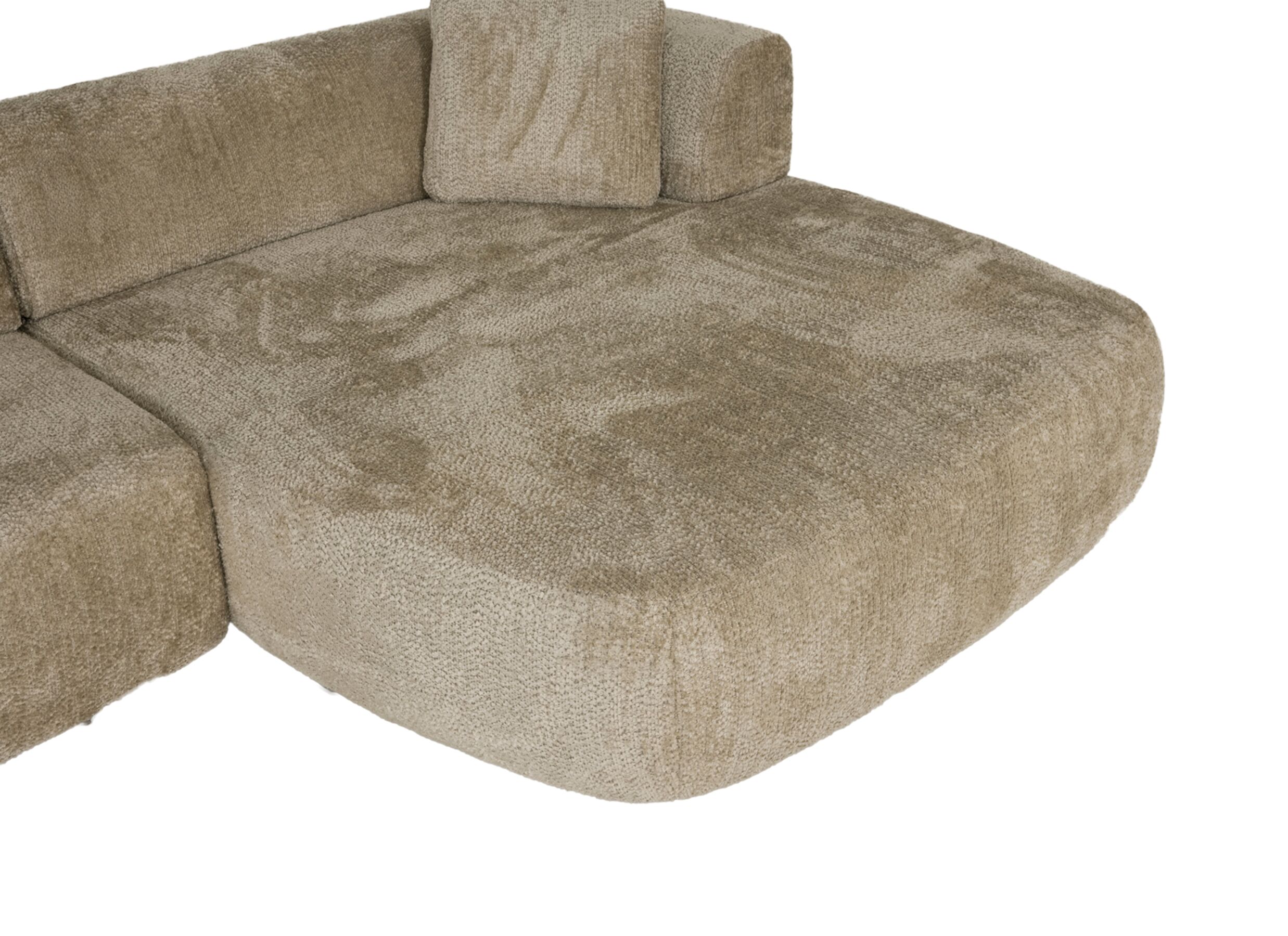 Detailfoto - Hoeksalon Eder 310x190cm - stof - taupe