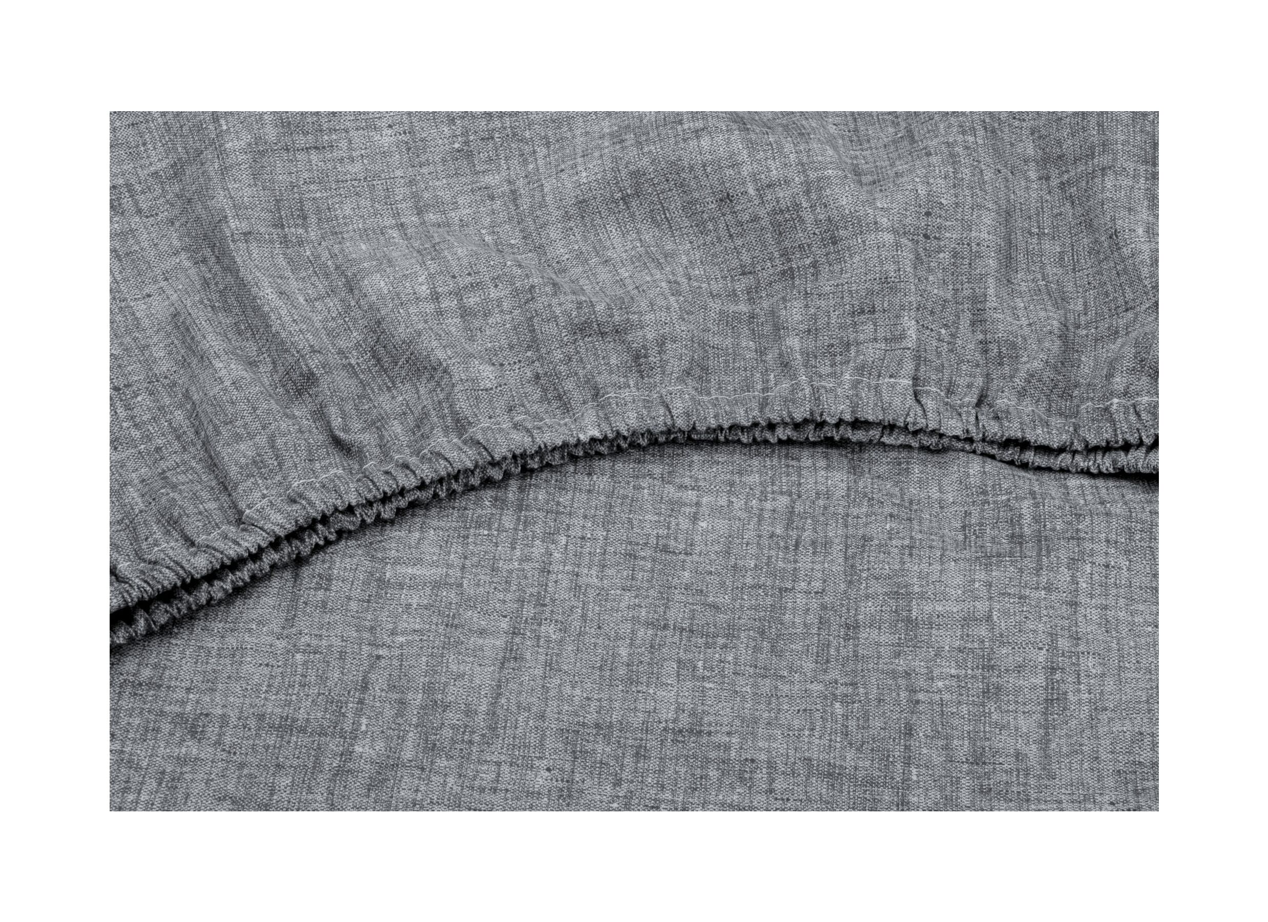 Detail - Drap-housse 90x210/220cm coton gris foncé