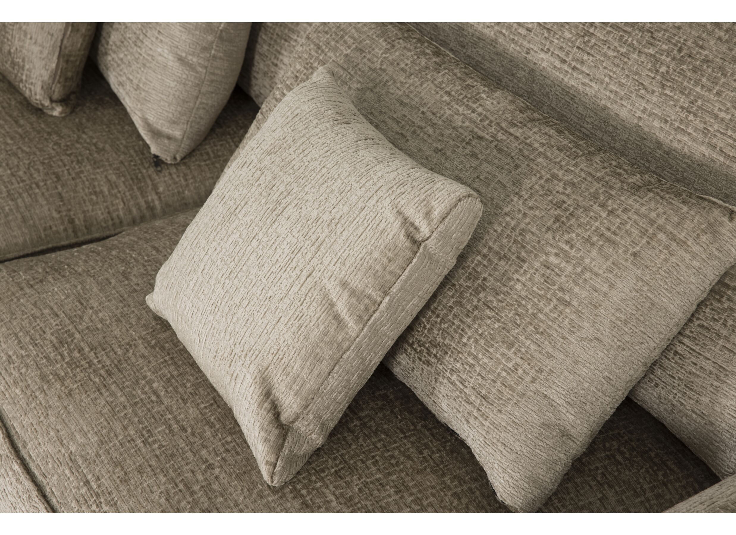 Canapé d'angle Castor 357x150cm - tissu - beige
