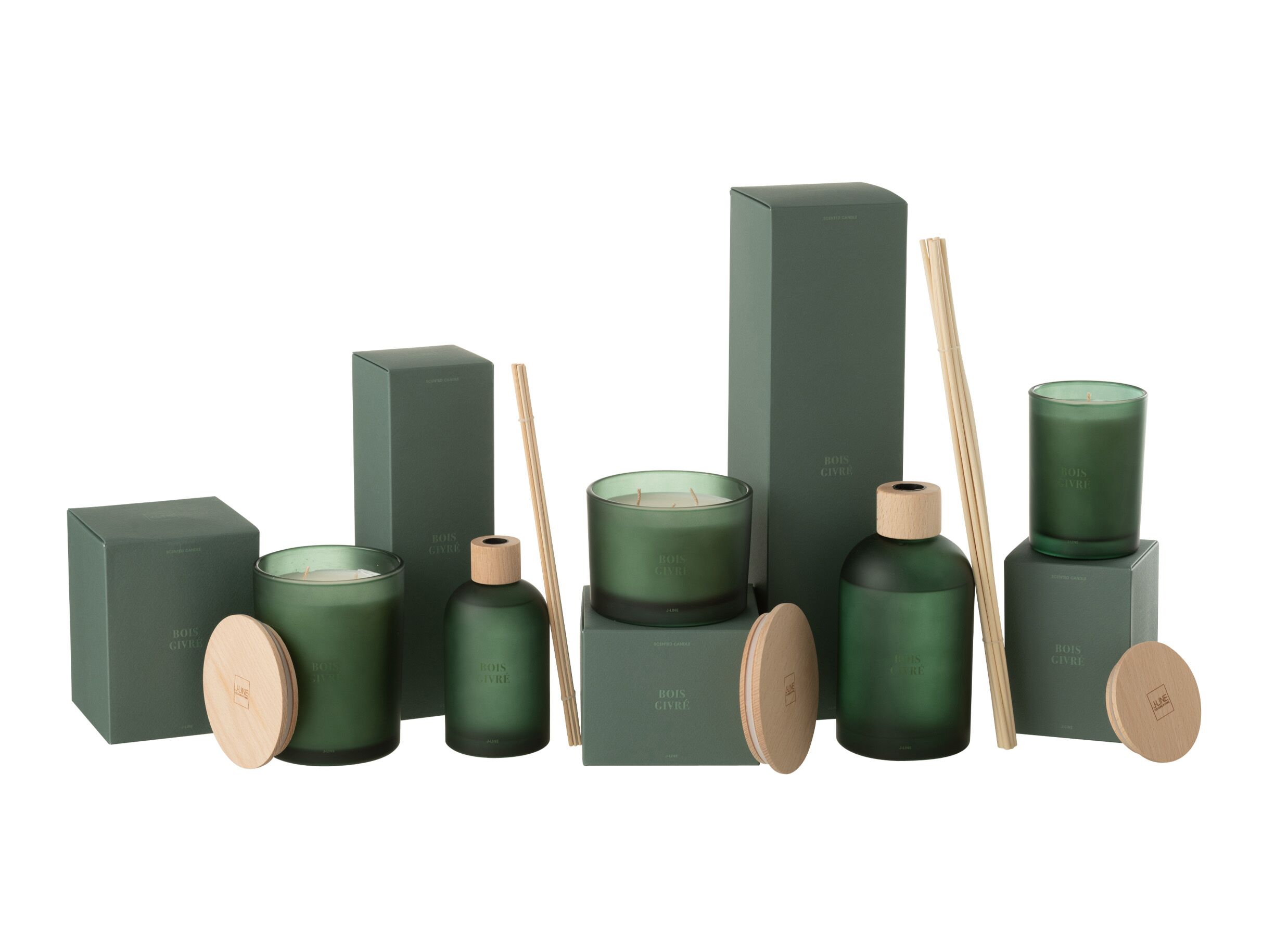 Aperçu - Bâtonnets parfumés Bois Givre 550ml - verre - vert