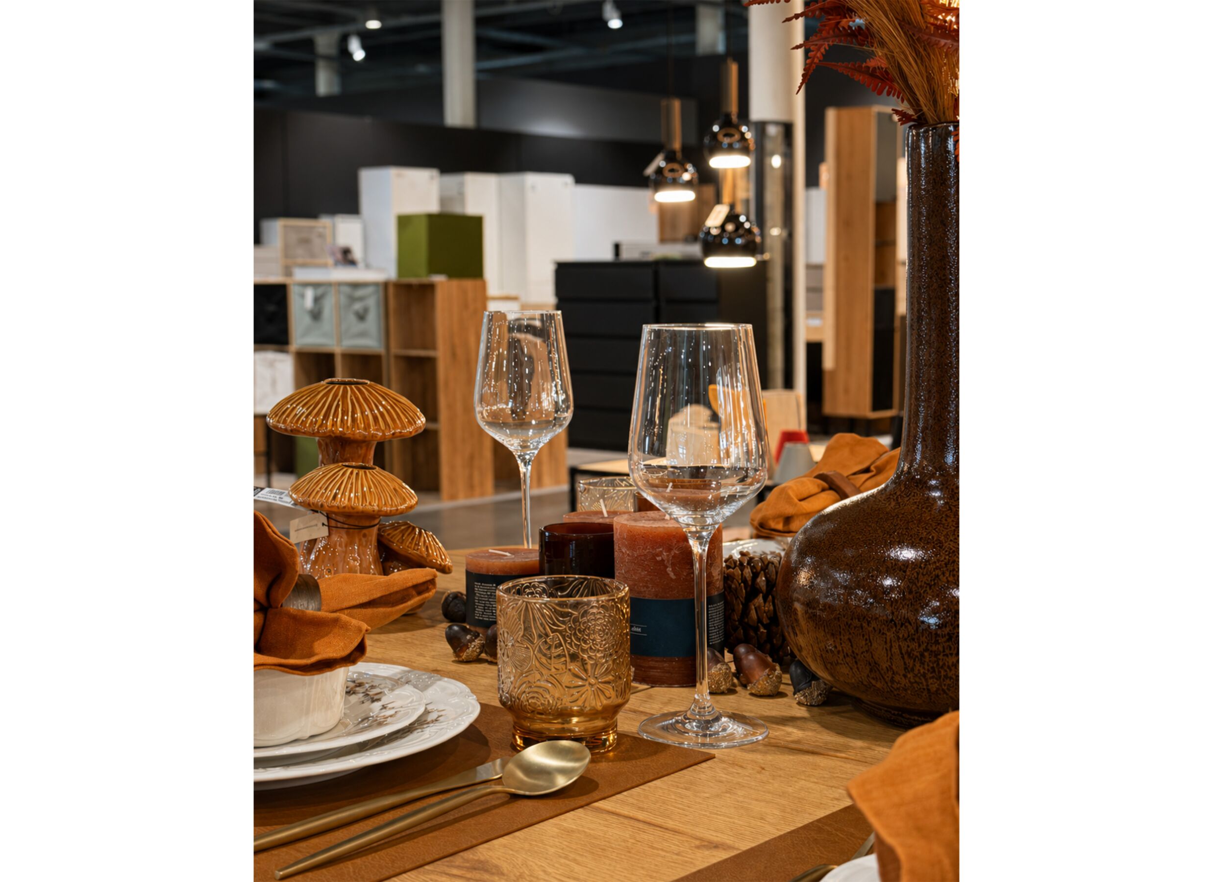 Sfeerfoto - Glas Flora 30cl - glas - licht amber set van 4