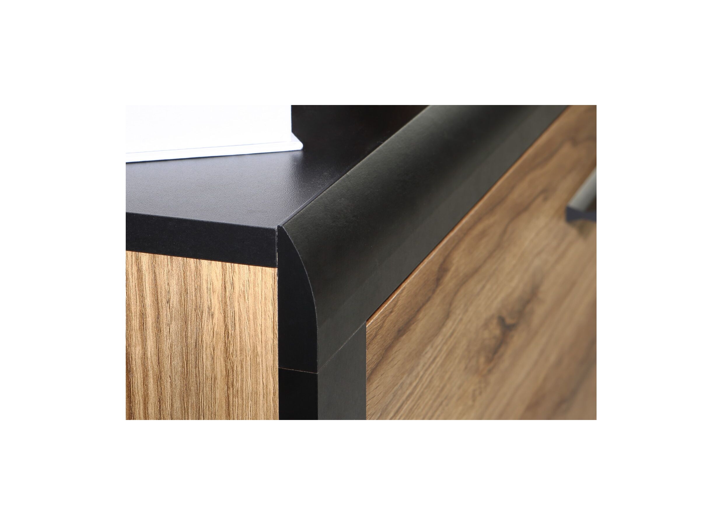Detail - Commode Dalate 101x41x88,2cm - décor - chêne châtaignier/noir mat