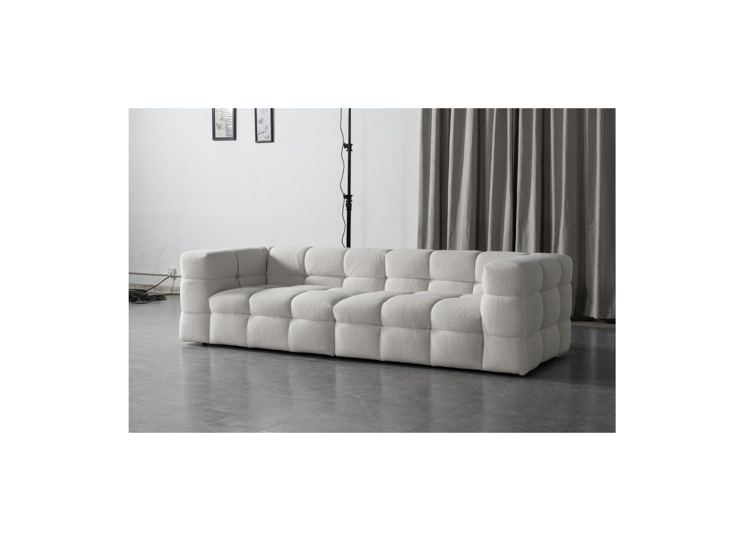 Zetel Bubble 4-zit stof wit