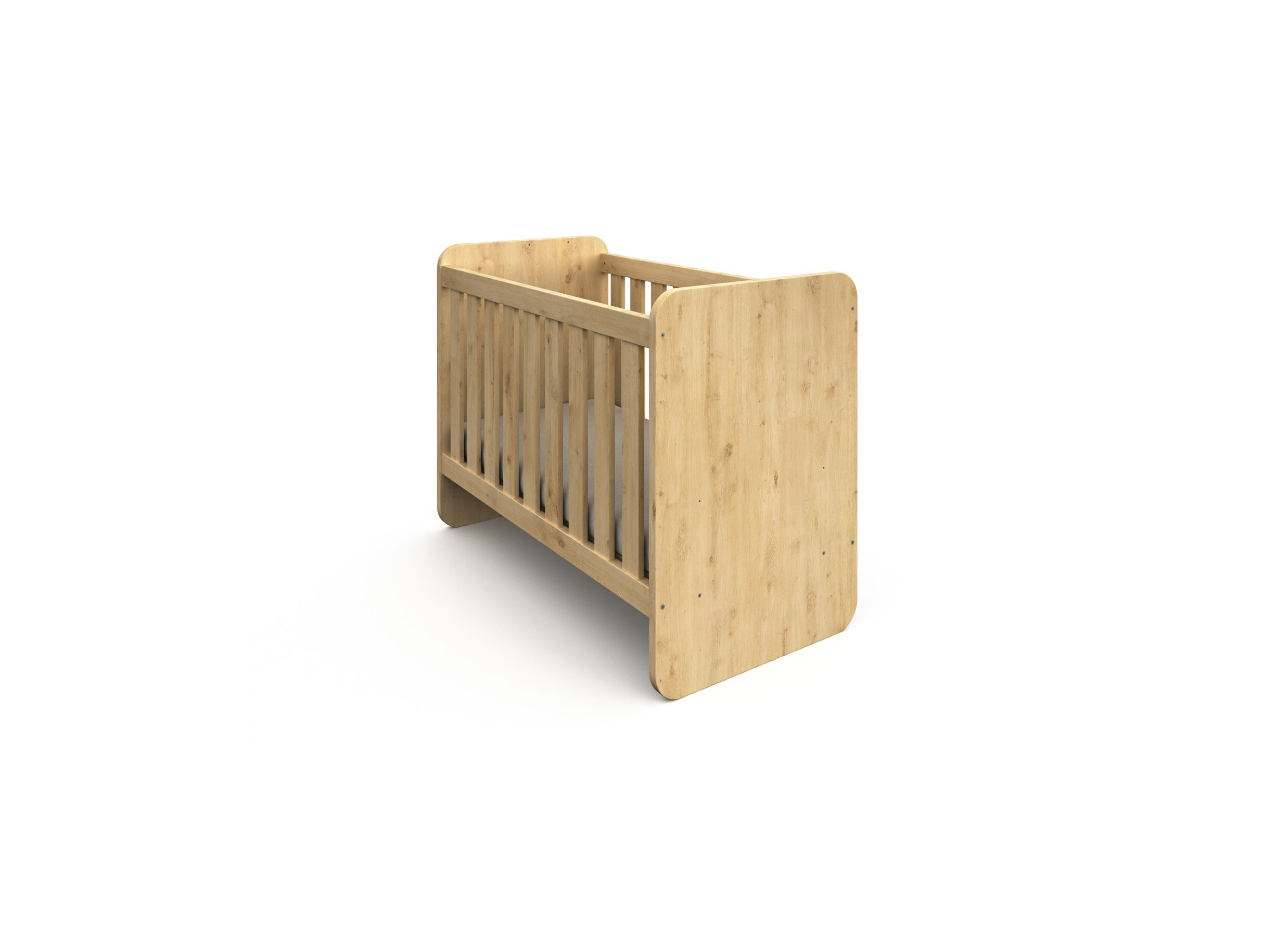 Babybed Lina decor - artisanale eik - omvormbaar - Babybed Lina decor - artisanale eik - omvormbaar
