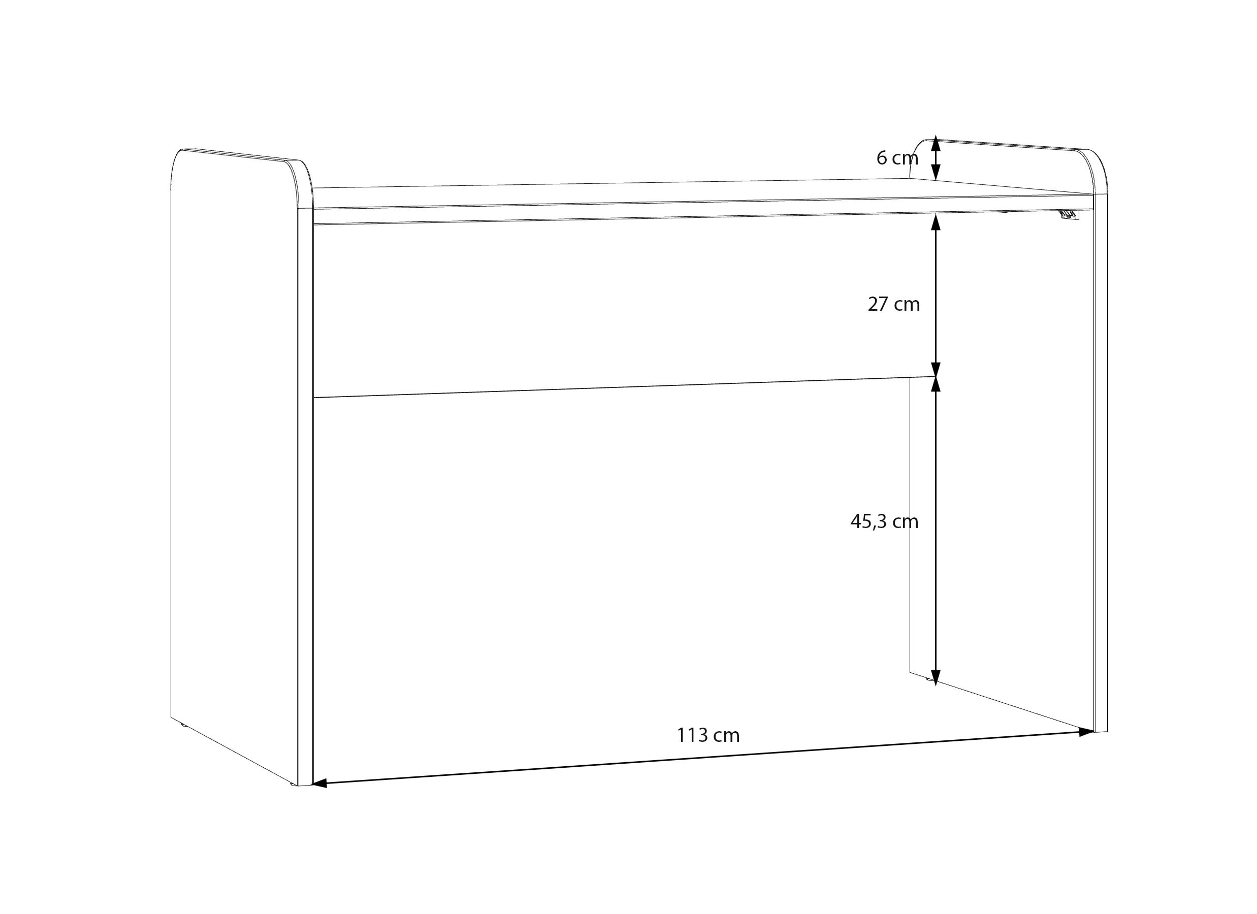 Afmetingen - Bureau Hoa 117x60x81cm - decor - mauvella eik