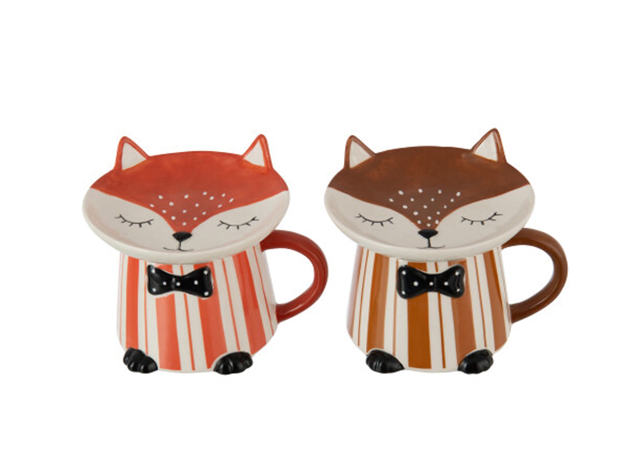 Mok Vos 15x13x11cm - keramiek - bruin & oranje - Mok Vos 15x13x11cm - keramiek - bruin & oranje