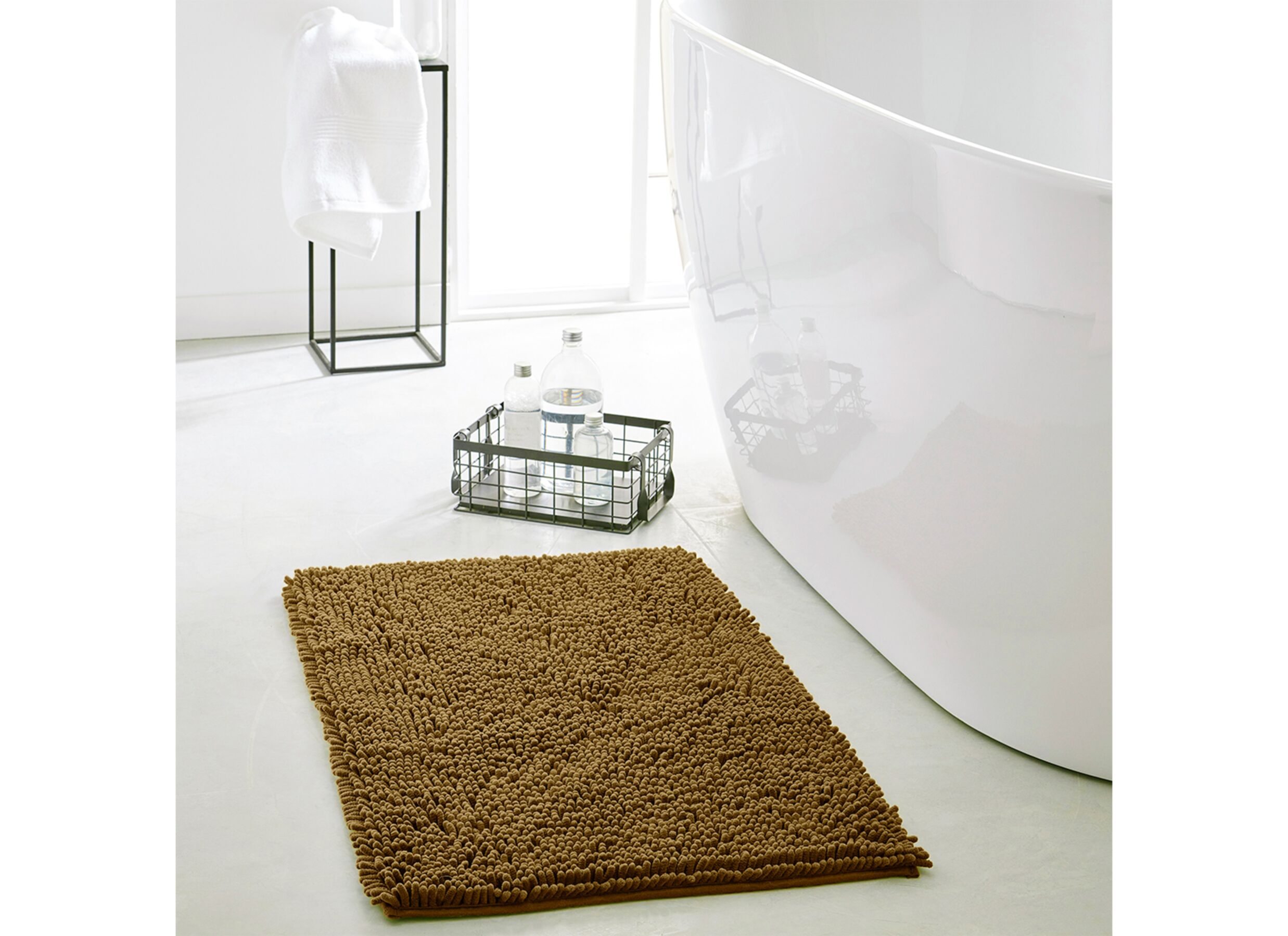 Foto ambiance - Tapis de bain Essential 80x50cm - polyester - bronze
