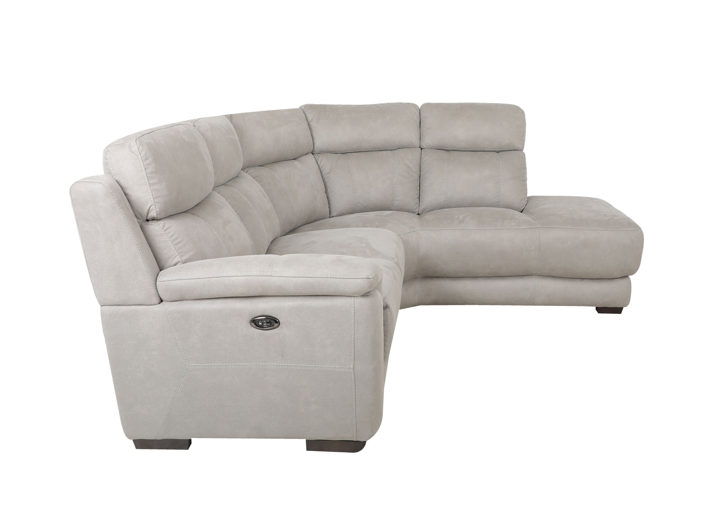 Aperçu - Canapé d'angle Elton 250x215cm - tissu - dove grey avec relax & siège soft