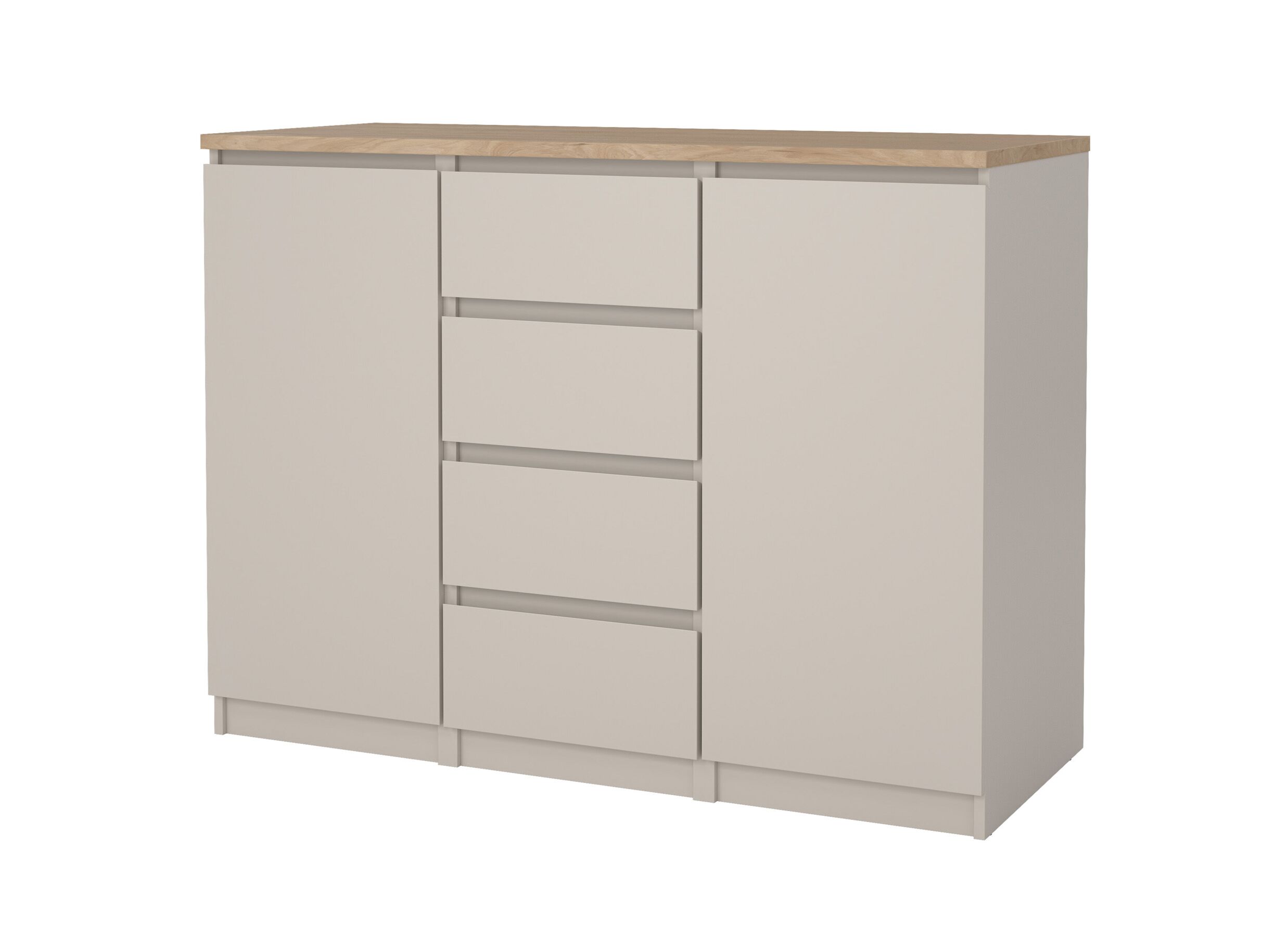 Commode Naia 121x50x91cm - decor - cashmere/jackson hickory - Commode Naia 121x50x91cm - décor - cashmere/jackson hickory