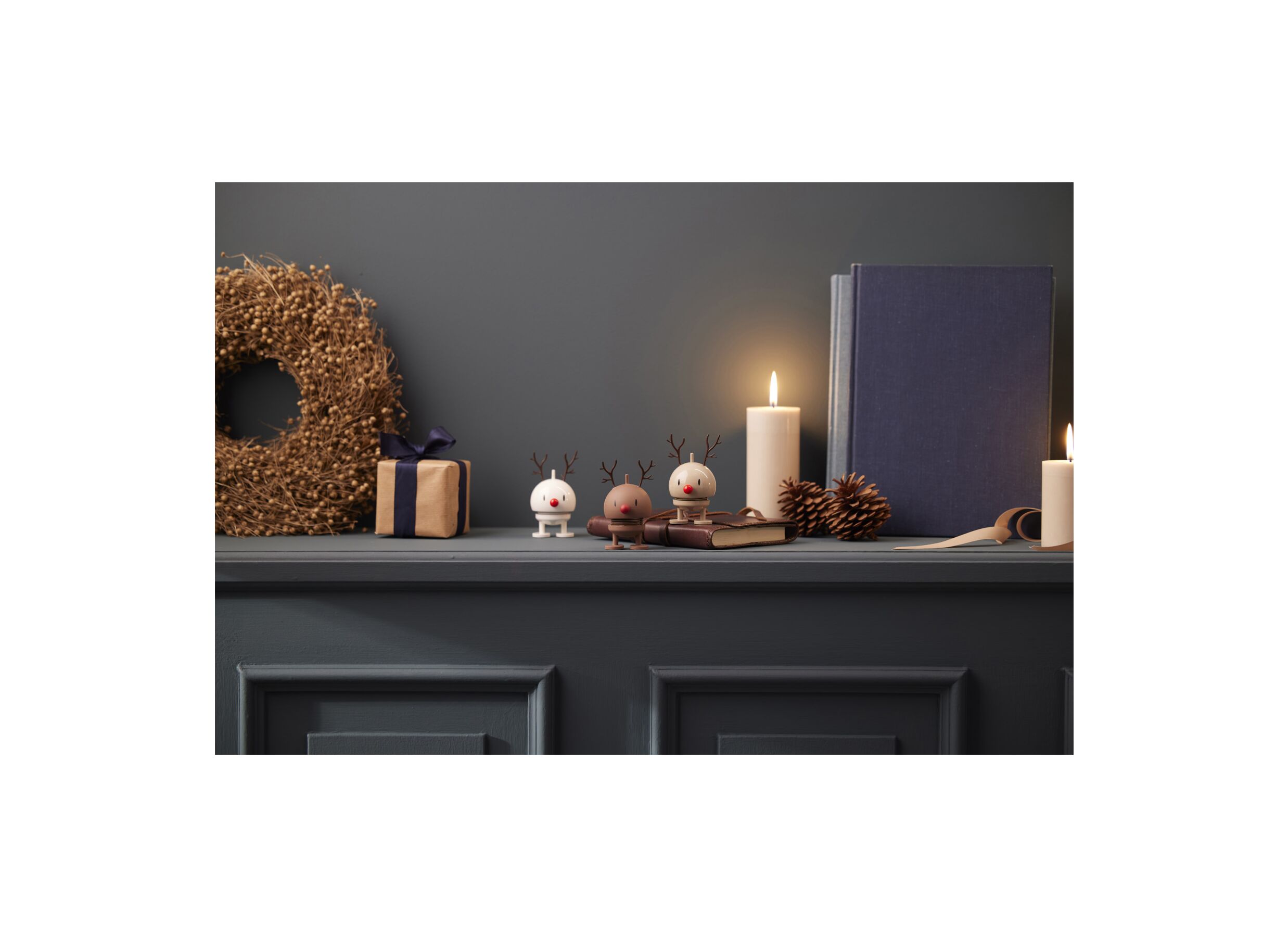 Photo ensemble - Figurine Hoptimist Reindeer Bumble S H9,5cm - plastique - blanc