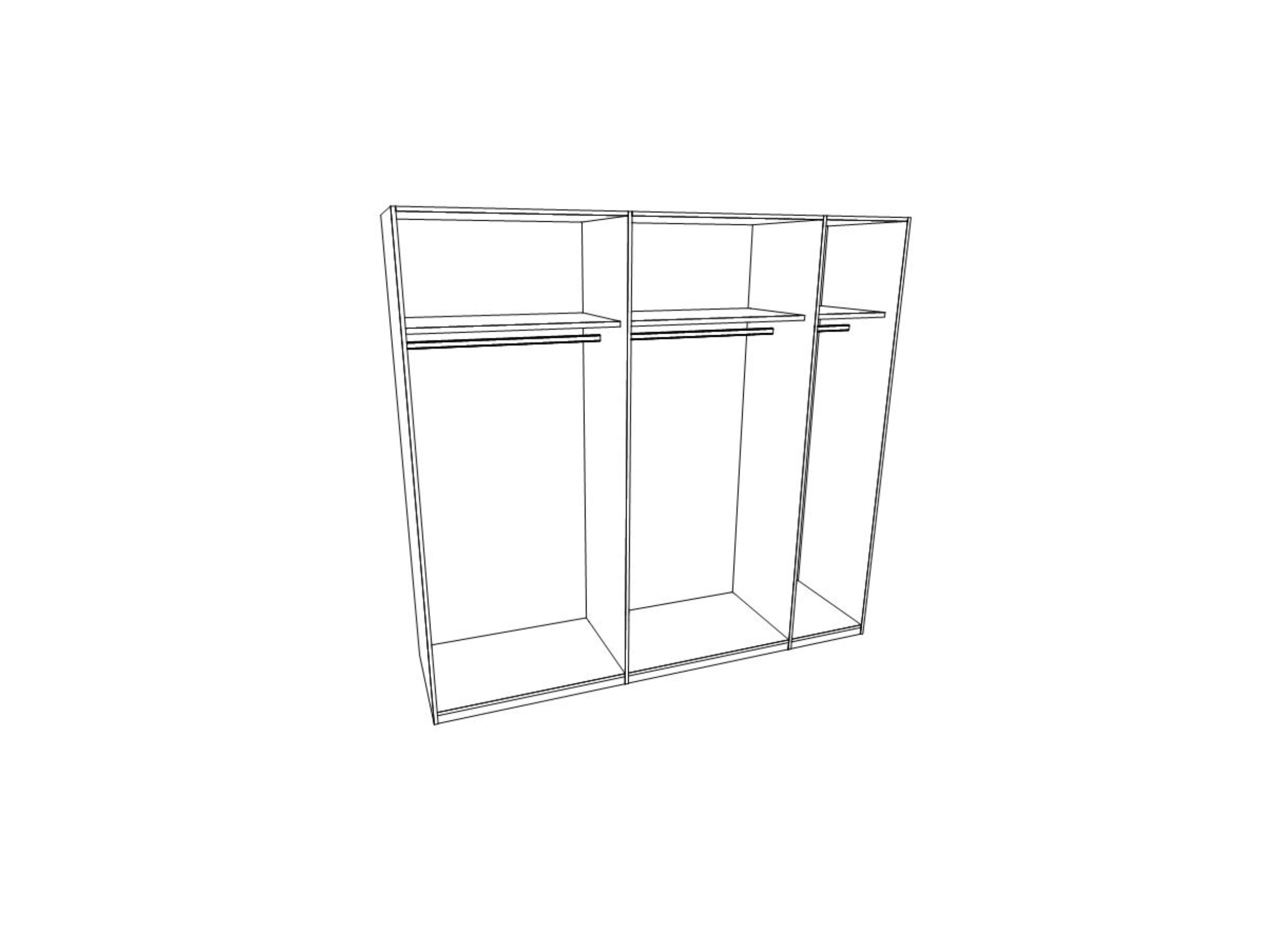 Schuifdeurkast 226cm - decor - metallic grijs