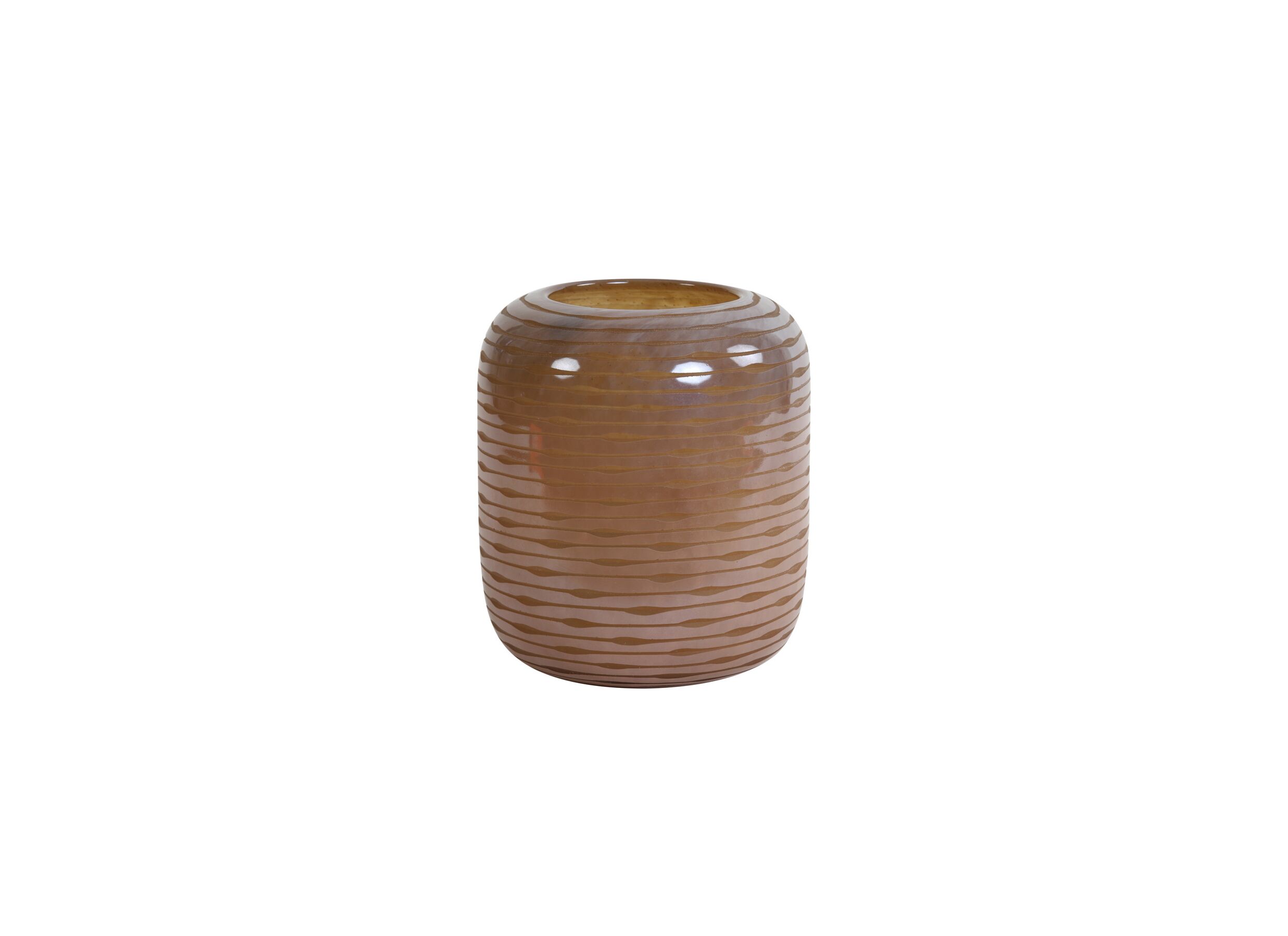 Plus Important - Vase Bowie H21,5cm - verre - peche brun