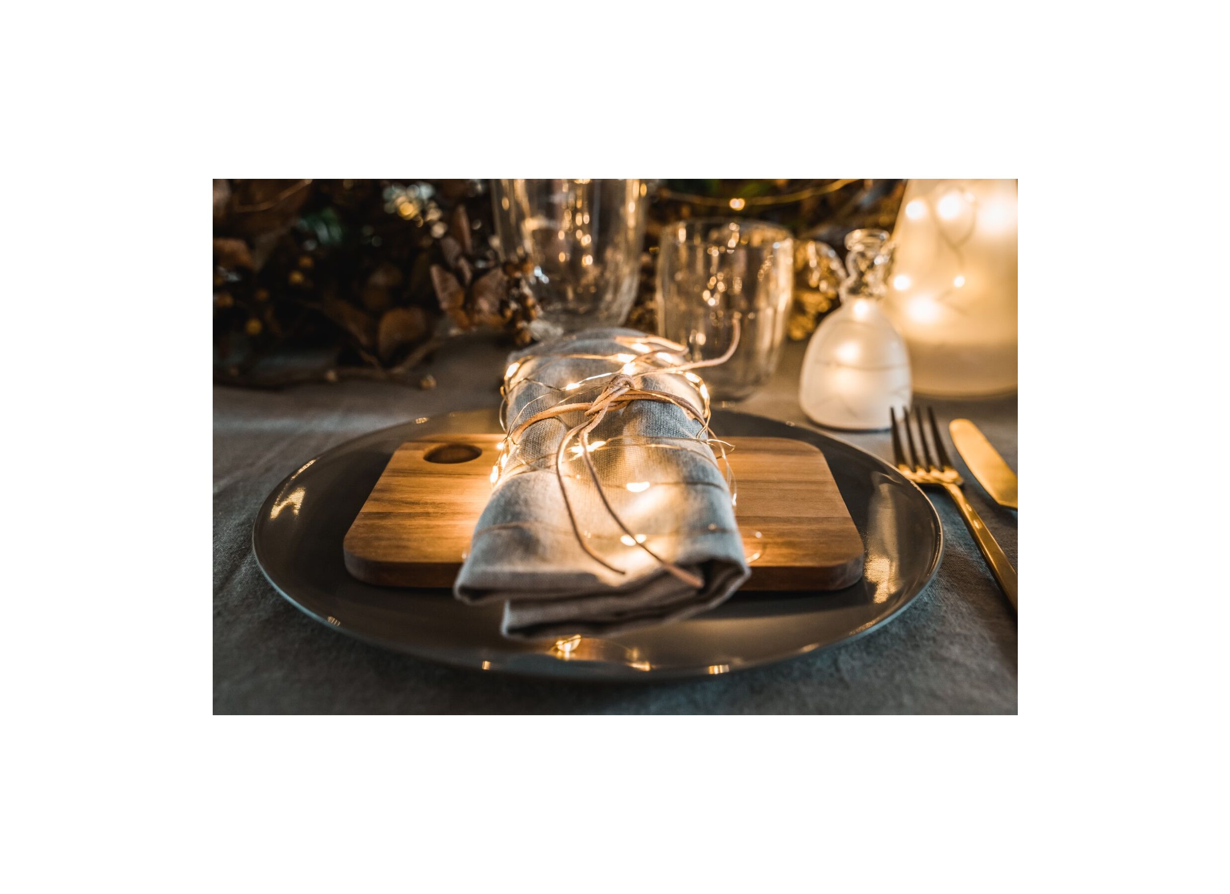 Foto ambiance - Guirlande luminaire Knirke 390cm 40LED - plastique - or