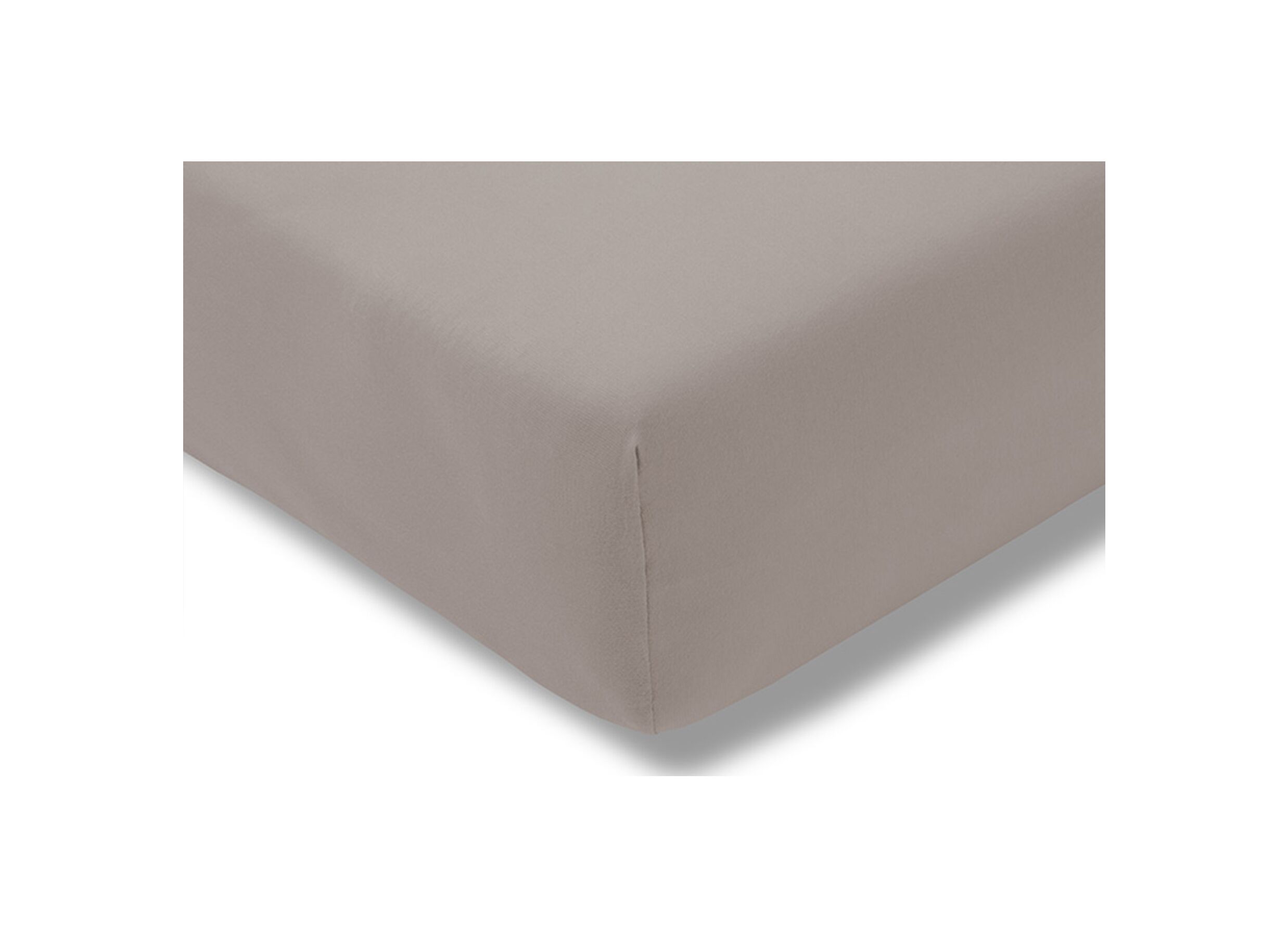 Drap-housse 140/160x200/220cm jersey coton taupe - Drap-housse 140/160x200/220cm jersey coton taupe