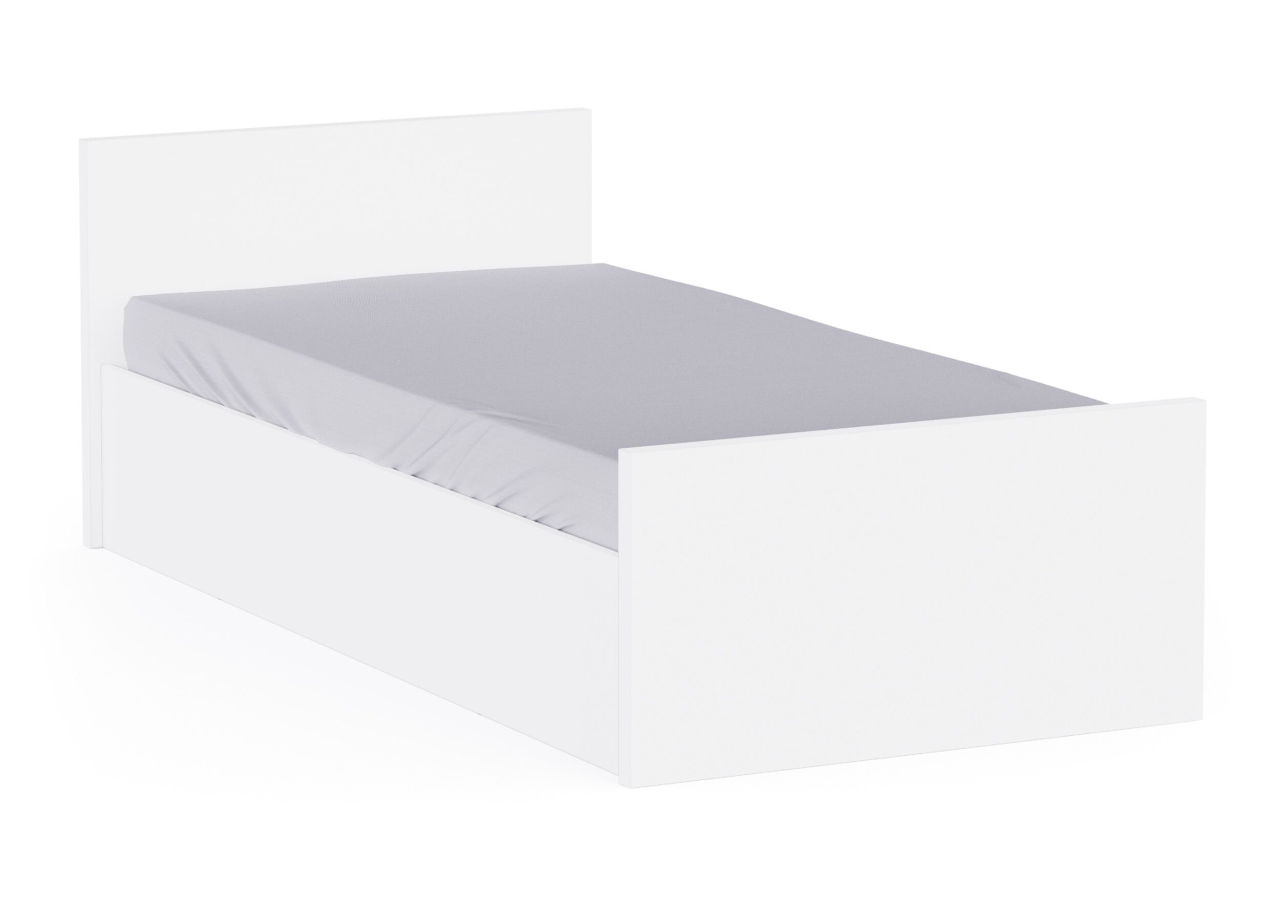 Aperçu - Lit Clyde 90x200cm - décor - blanc avec rangement