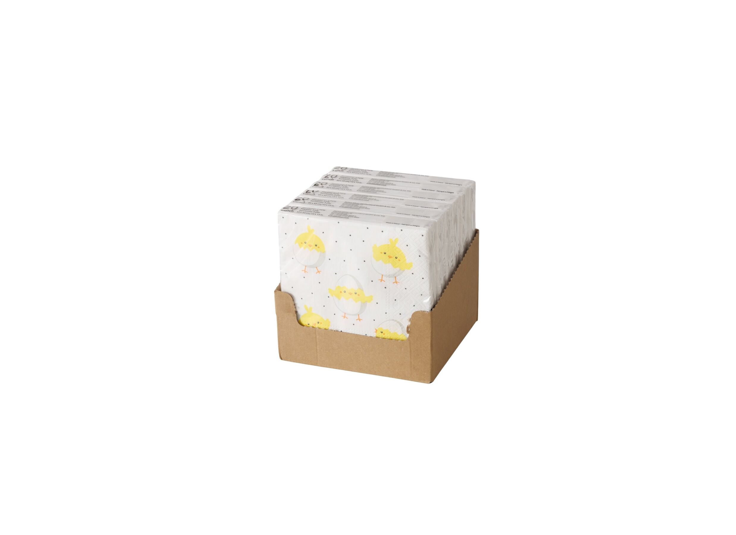 Aperçu - Serviette Chiko 17x17cm - papier - jaune/blanc 20 pièces