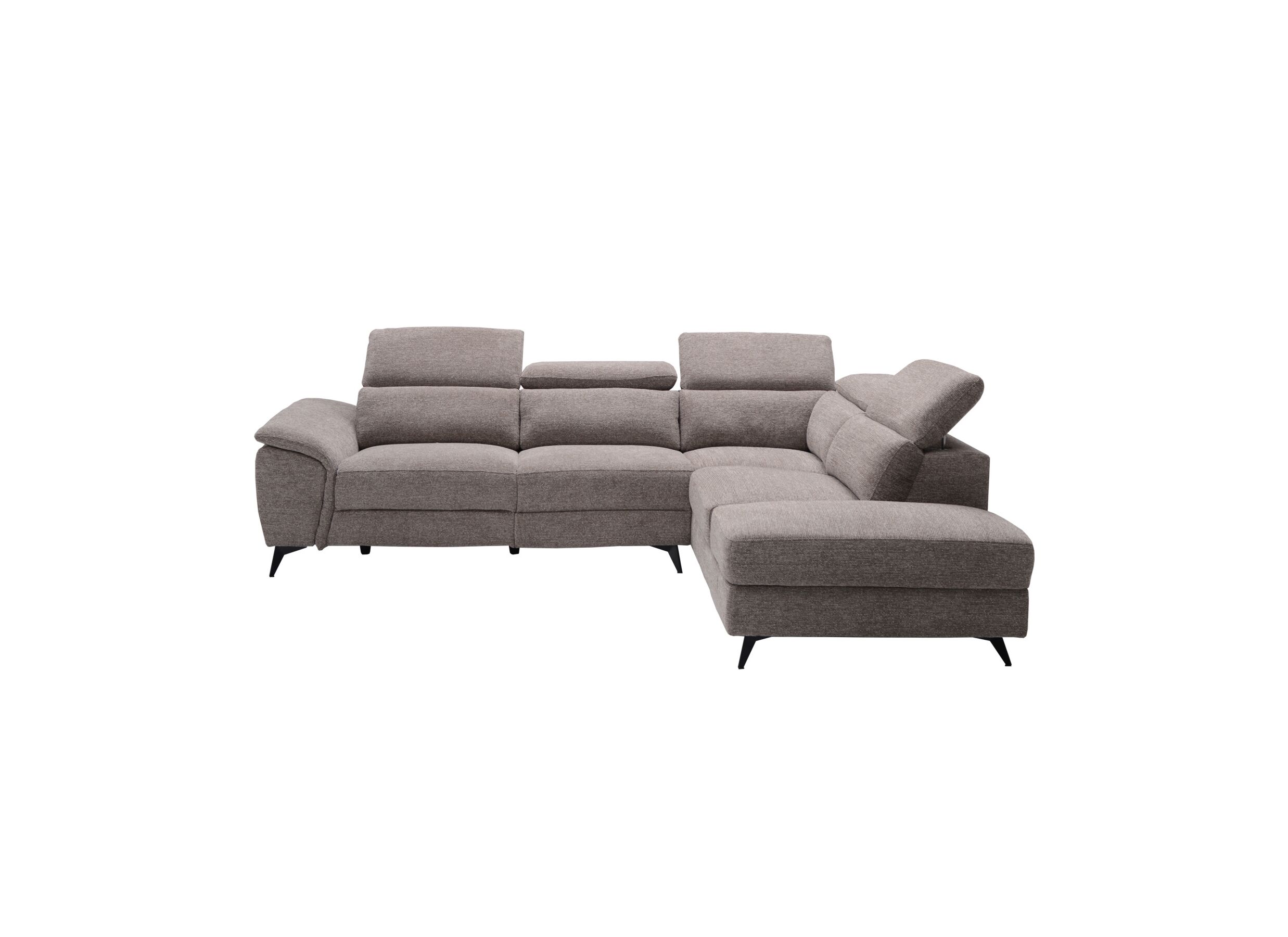Aperçu - Canapé d'angle Perfume 284x224cm - tissu - gris clair avec relax
