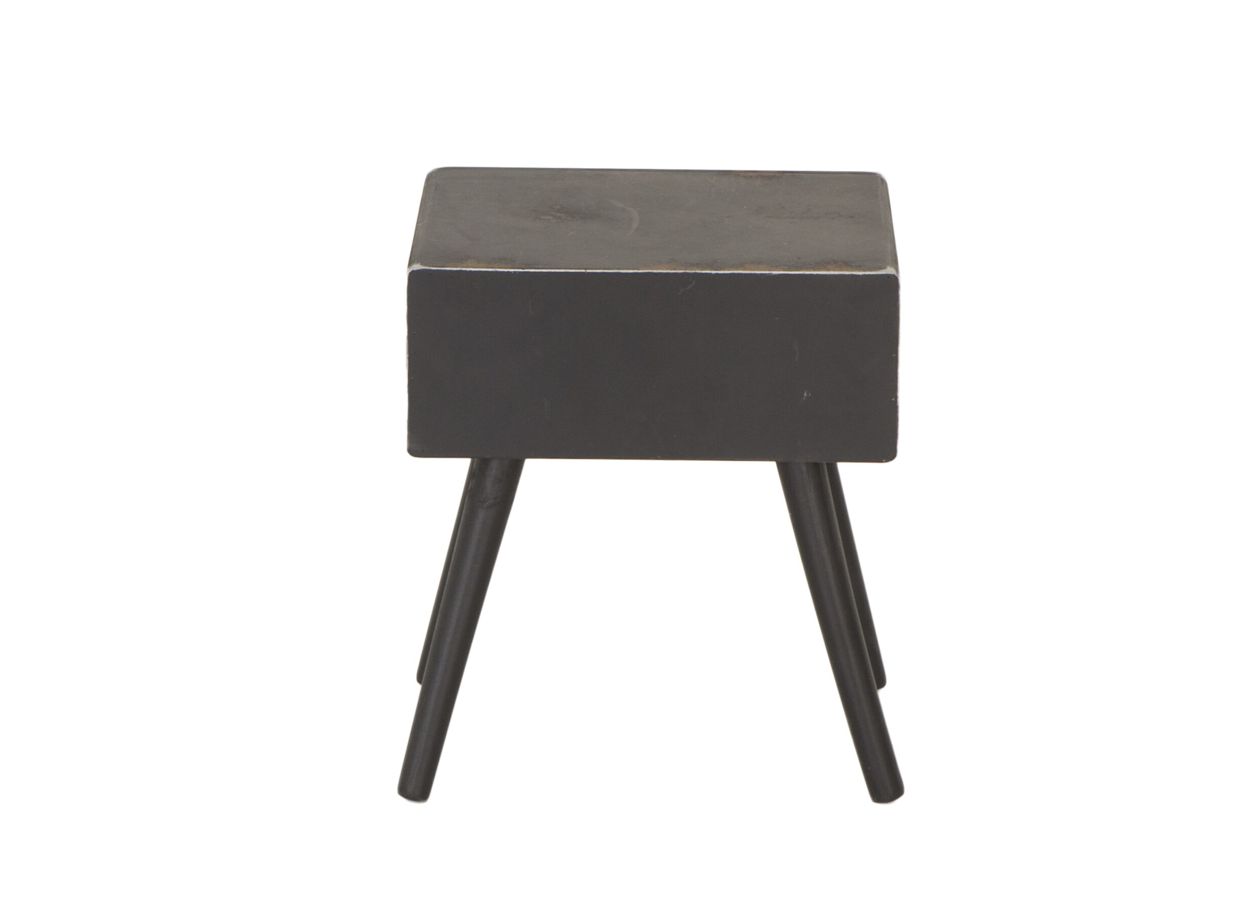 Detail - Table de chevet Esperanto 40x40x46cm - sapin massif & décor - naturel/noir