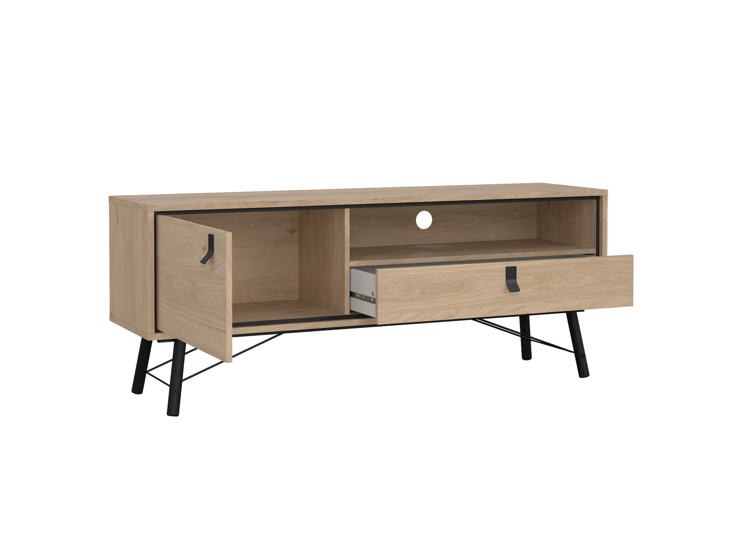 Disposition - Meuble TV Ry 151cm - décor - marron & noir
