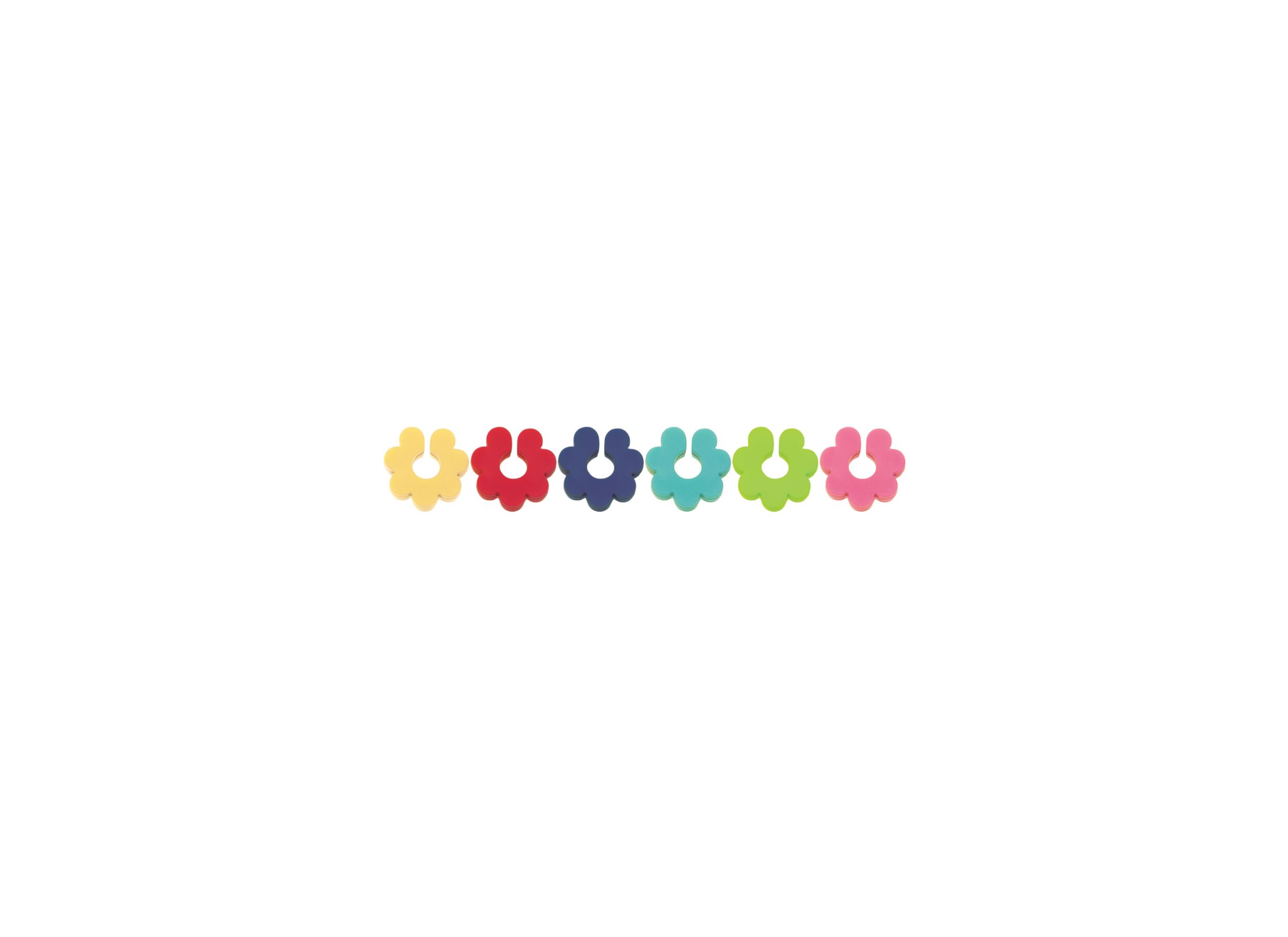 Marqueurs en verre fleur lot de 6 - Marqueurs en verre fleur silicone - multicolore - lot de 6