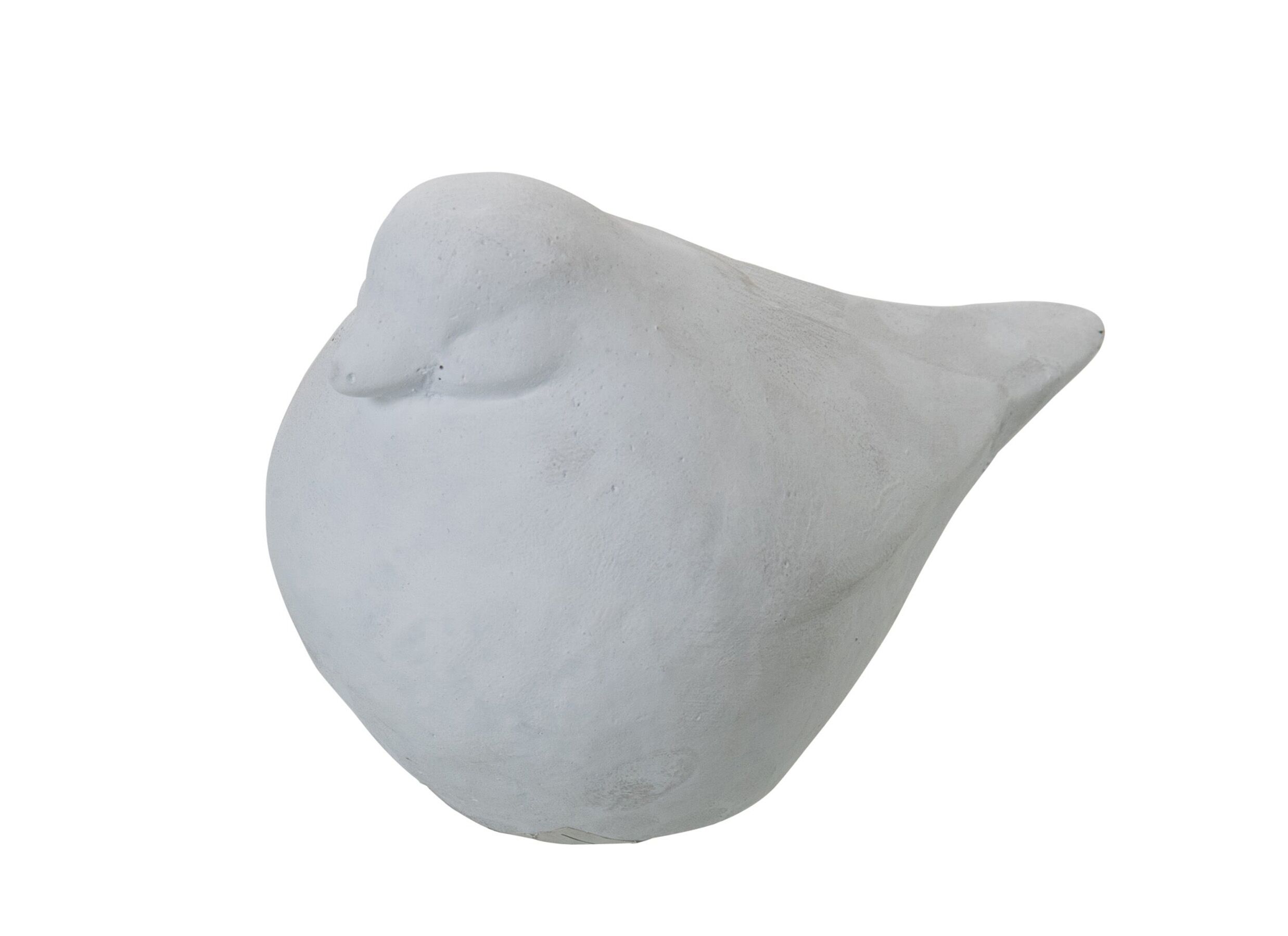 Plus Important - Statuette Oiseau 15,5x8,5x10cm - ciment - blanc