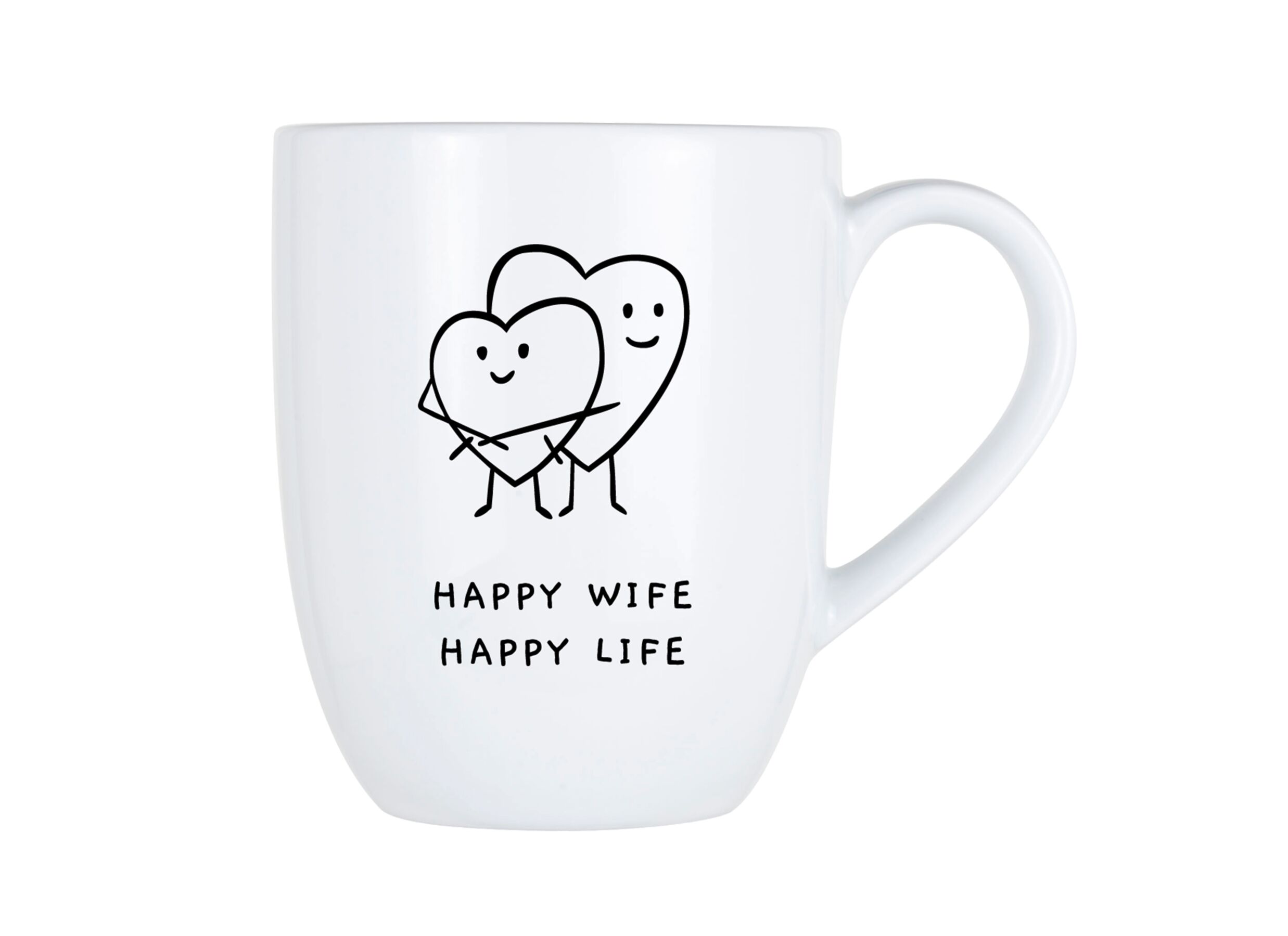 Hoofdfoto - Mok Cosy Happy wife, happy life 53cl - porselein - wit