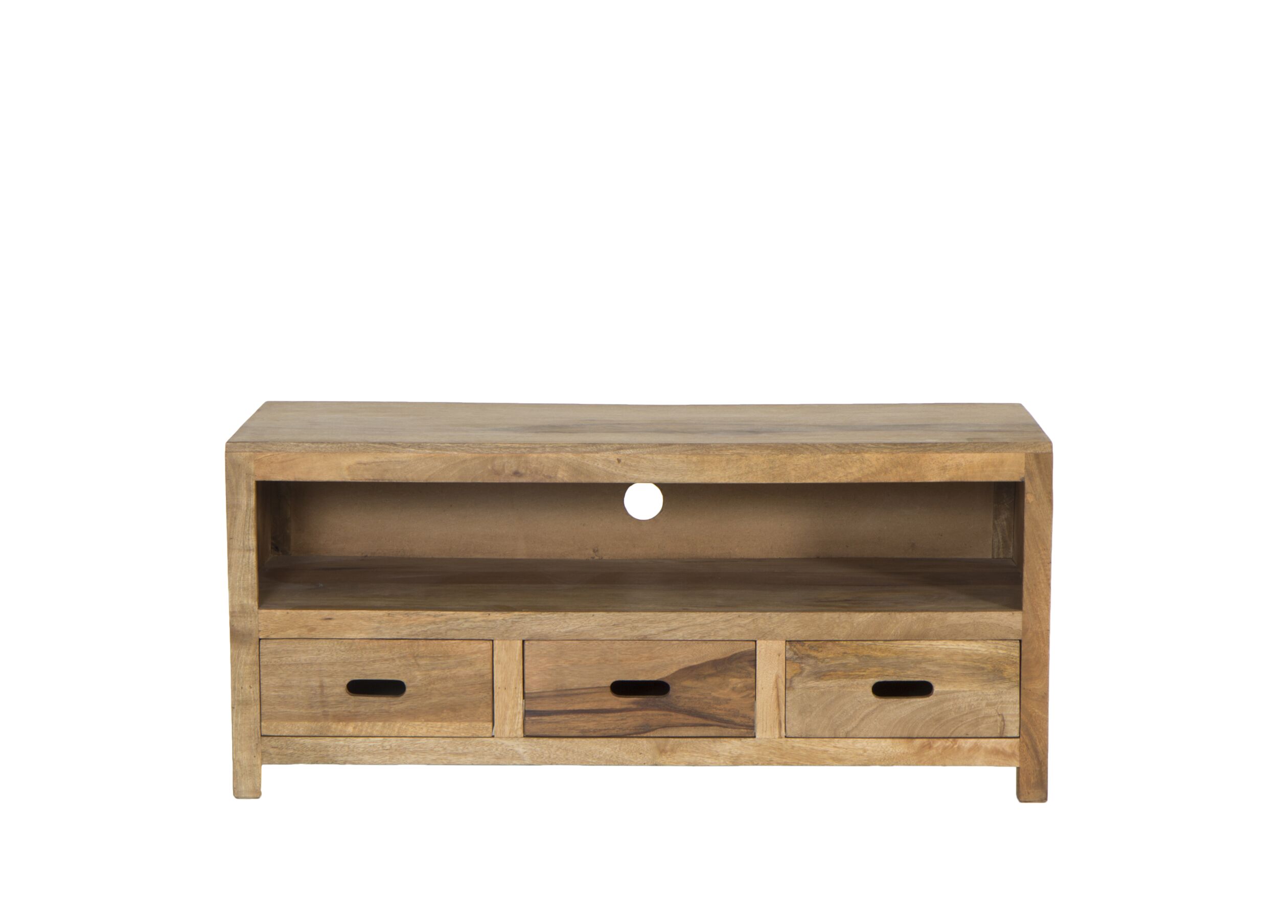 Tv-meubel Ploutos 125x48cm - mango massief - naturel