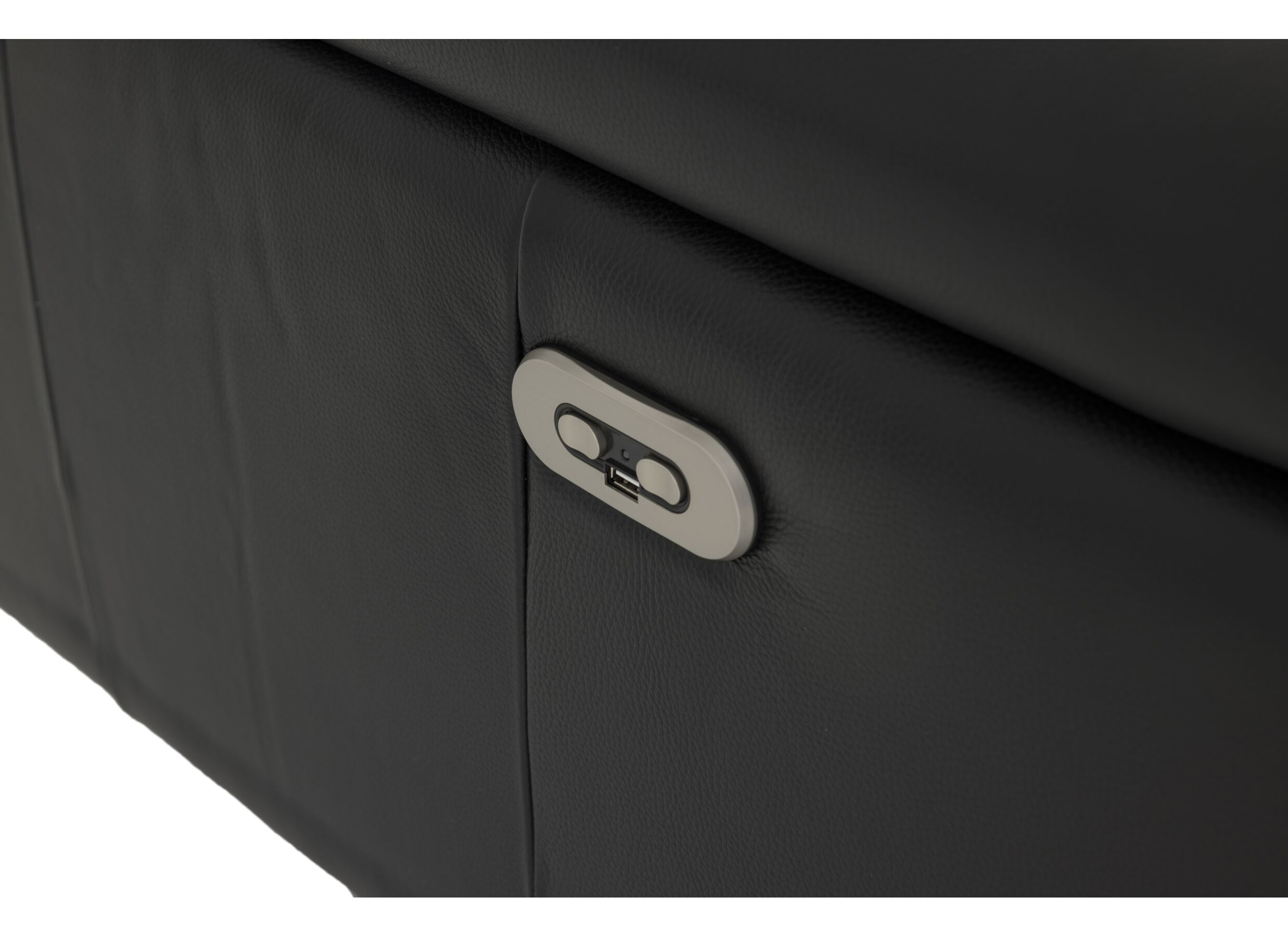 Hoeksalon After 295x232cm - leder - zwart met relax