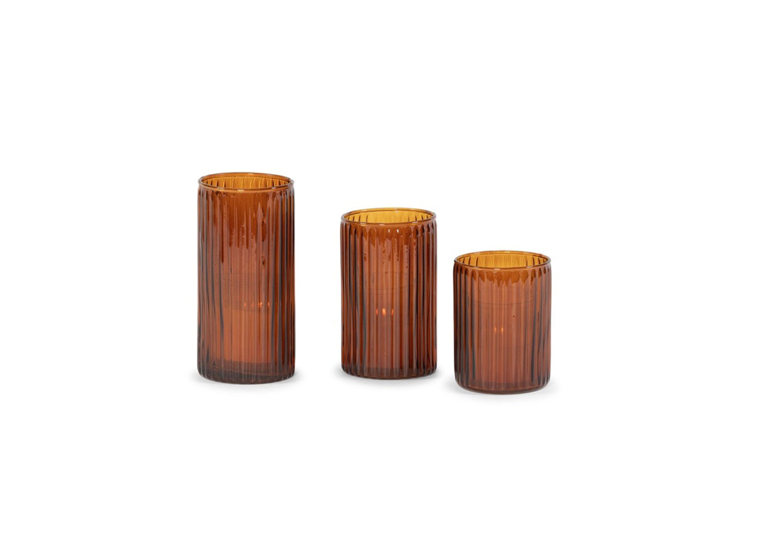 Setfoto - Theelichthouder Ø7x12cm - glas - bronze