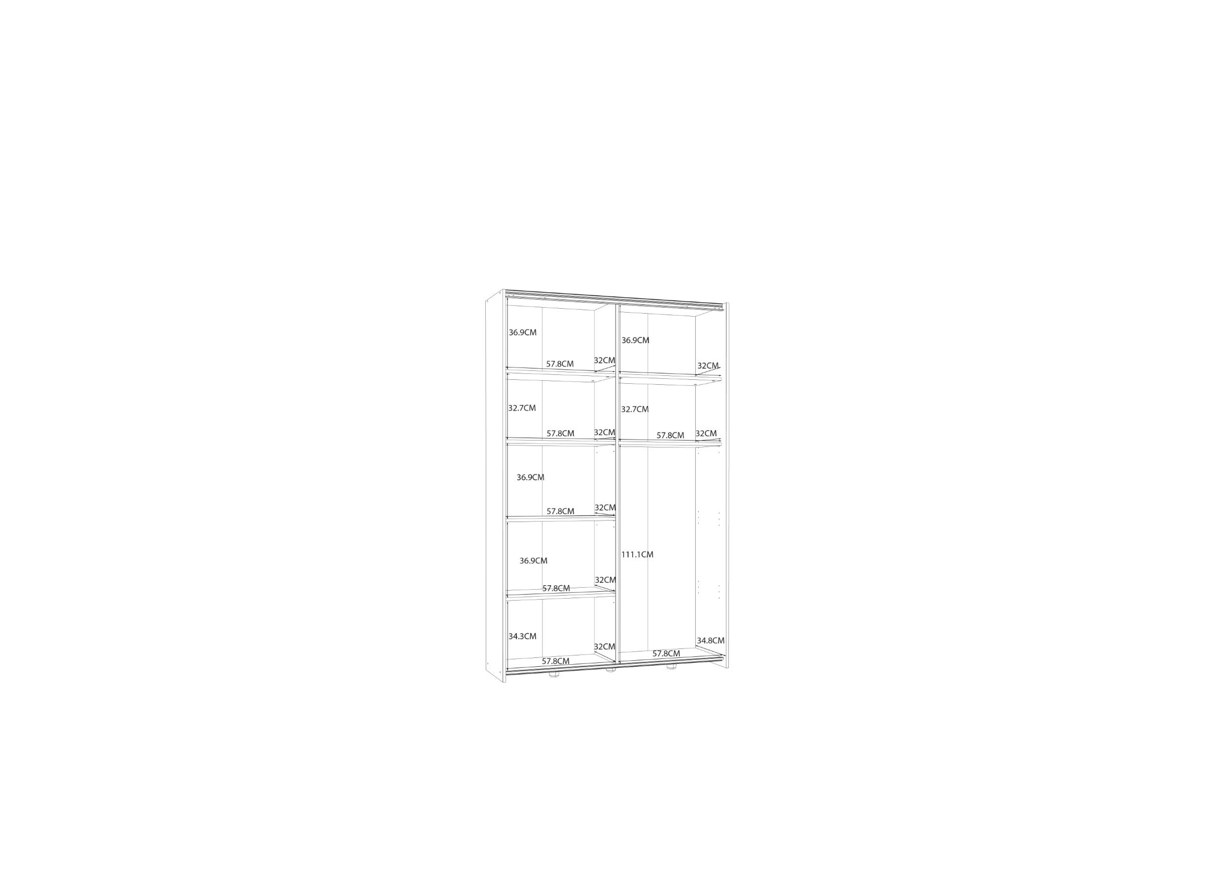 Armoire à portes coulissantes Ozzula 120cm - décor - chêne sonoma/blanc