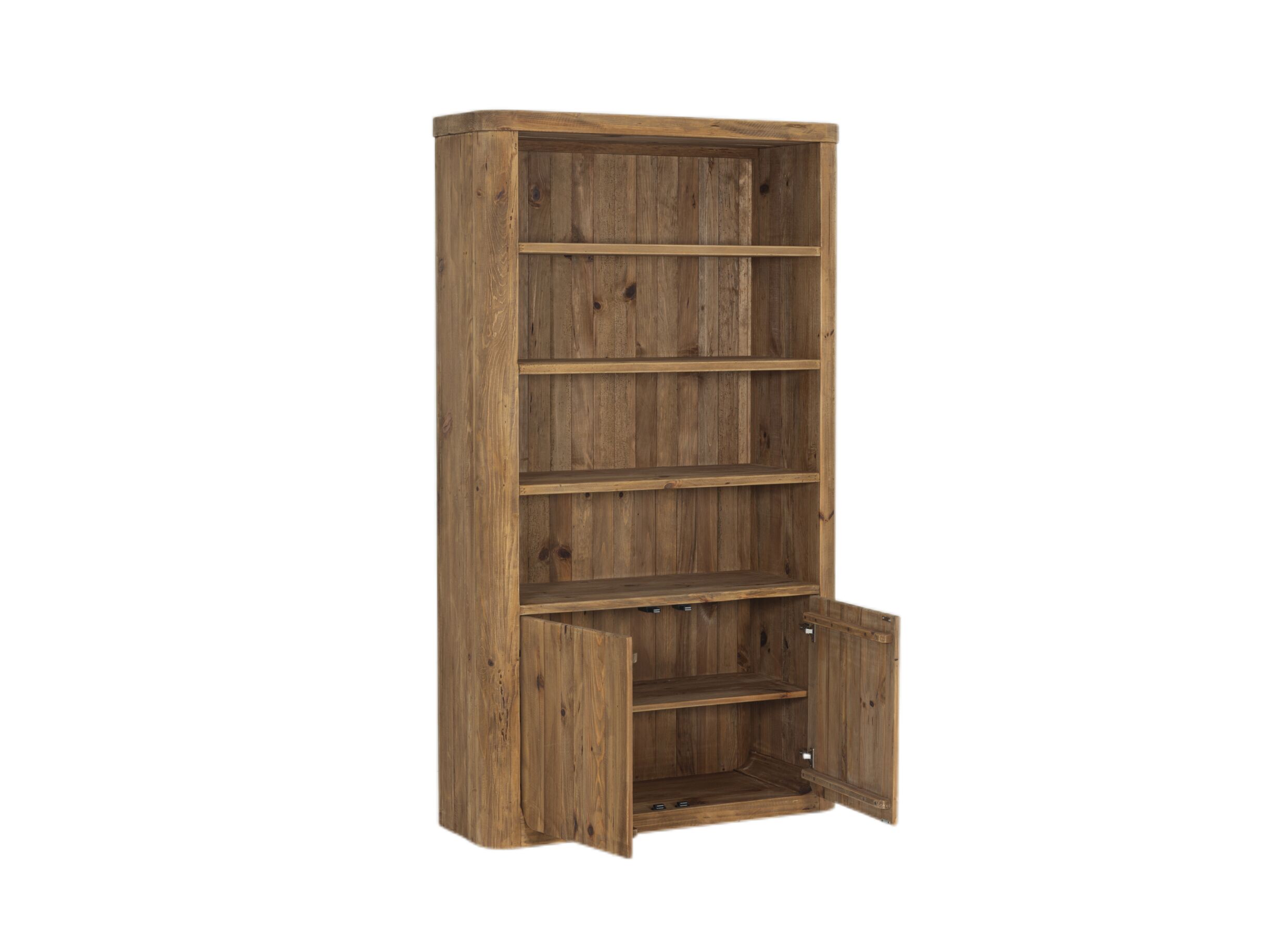 Disposition - Bibliothèque Cattaneo 120x45x210cm - bois de pin recyclé - naturel