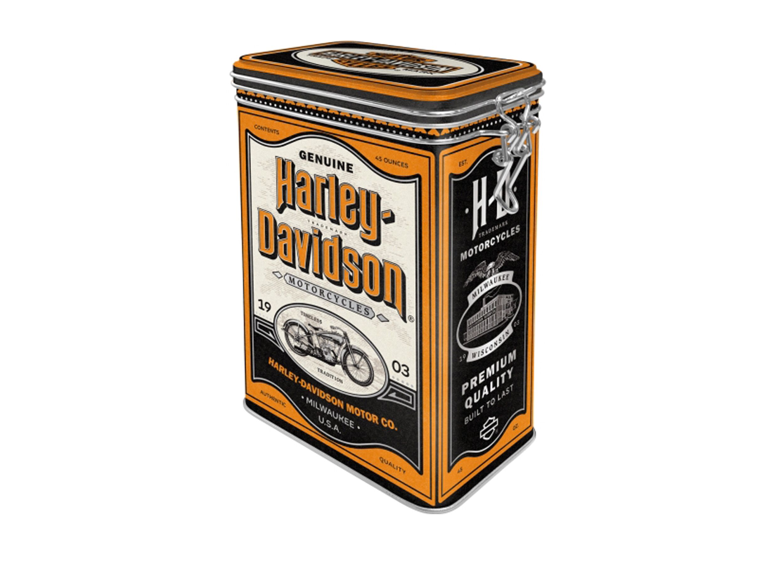 Plus Important - Boite de conservation Harley Davidson 11x8x18cm - métal - multicolore