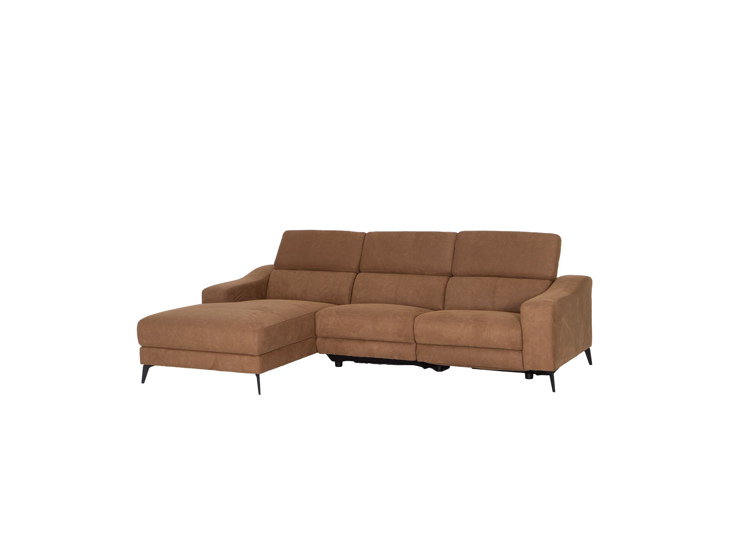 Hoofdfoto - Hoeksalon Mana 272x174cm - stof - cognac met relax