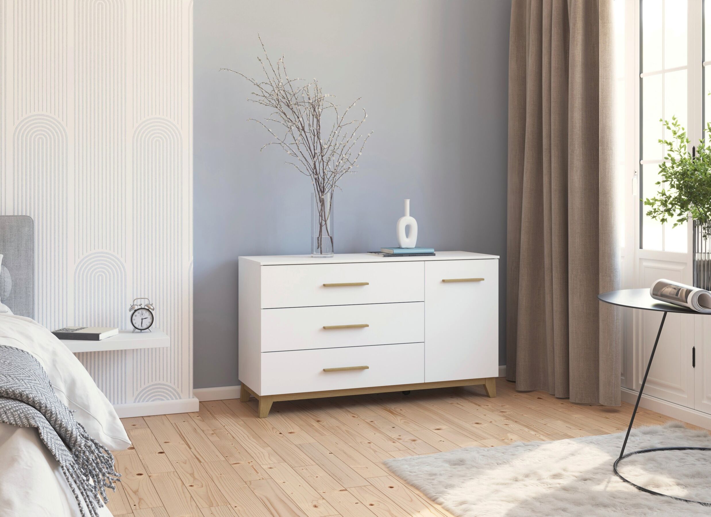 Foto ambiance - Commode 120x42x69cm - décor - blanc