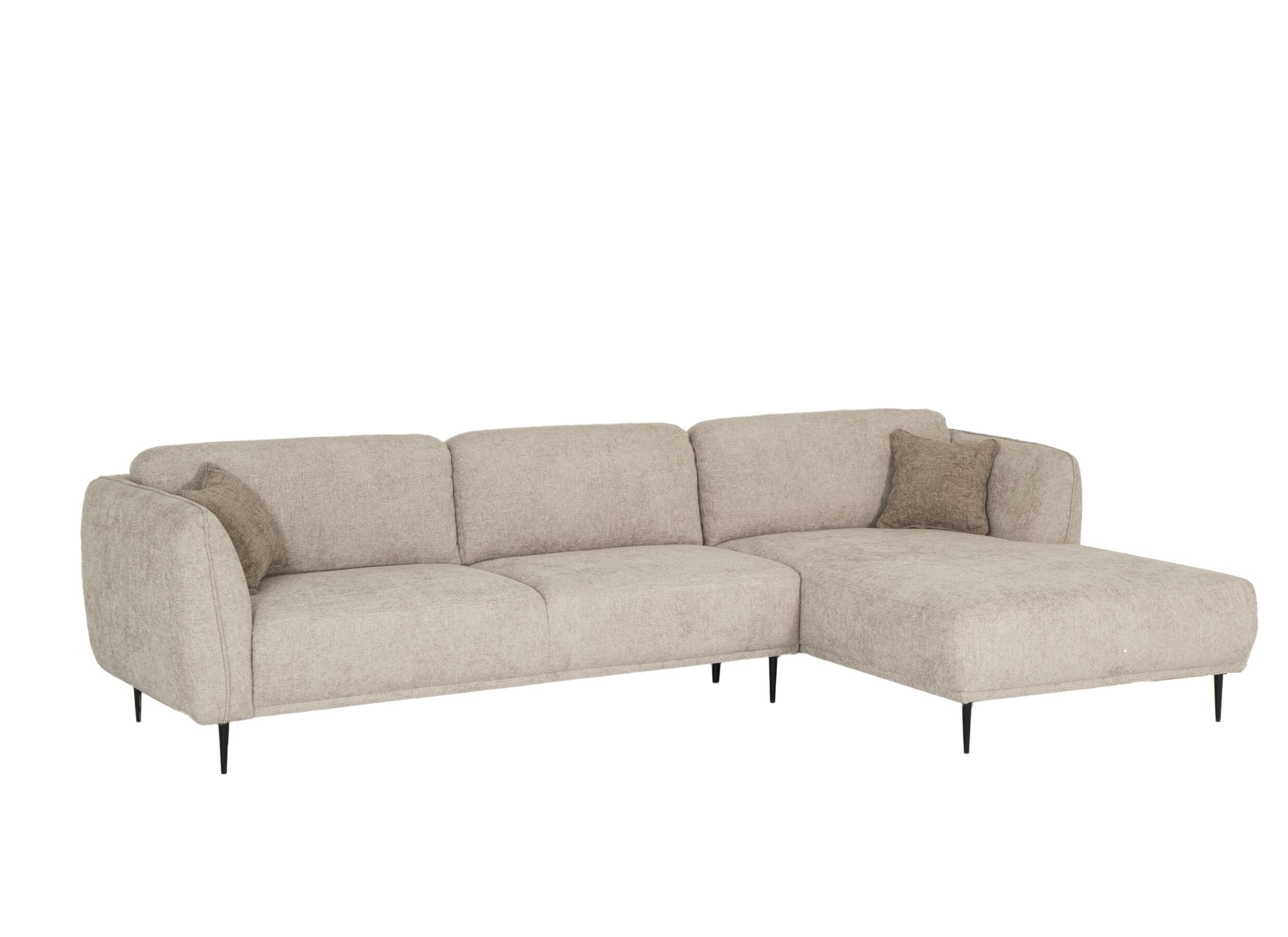 Canapé d'angle Kelmis tissu beige - Canapé d'angle Kelmis 323x178cm - tissu - beige