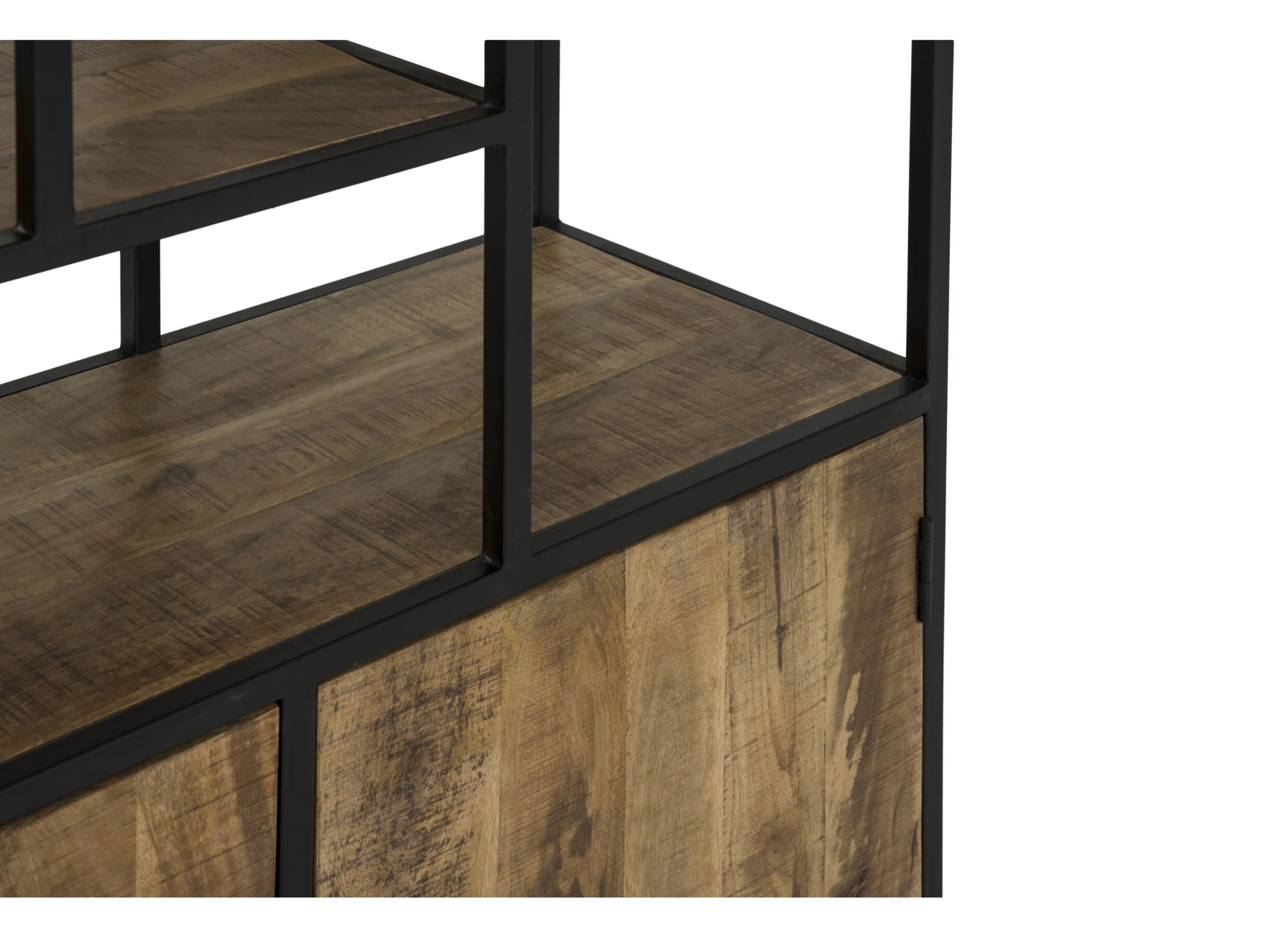 Detailfoto - Opbergrek Lucho 100x40x180cm - mango massief - naturel/zwart