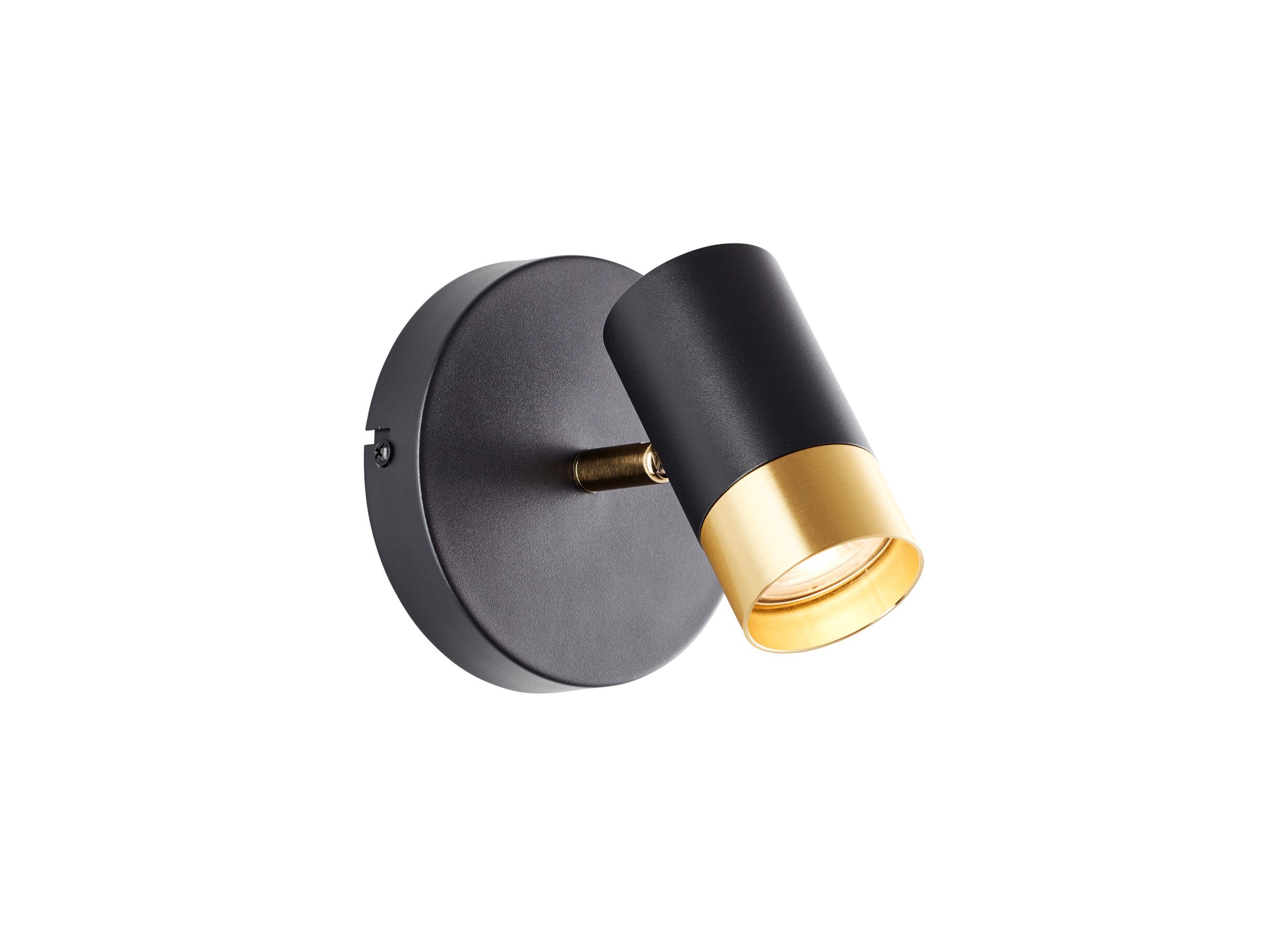 Plus Important - Applique murale Vigolo 1x5W GU10 Ø12,5cm - métal - noir/d'oré