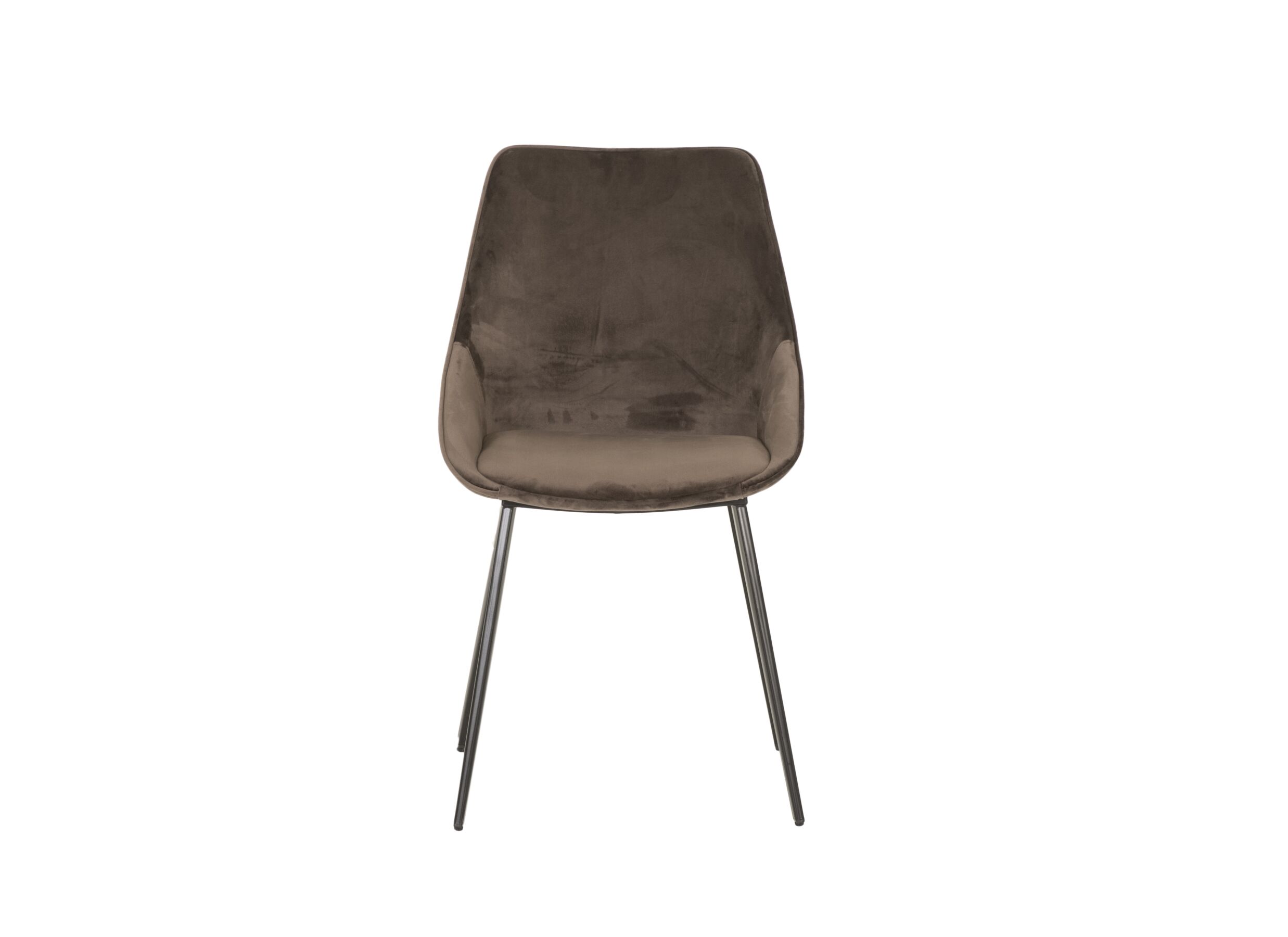 Kuipstoel Cum Laude 48,5x58x85cm - fluweel - chocolade