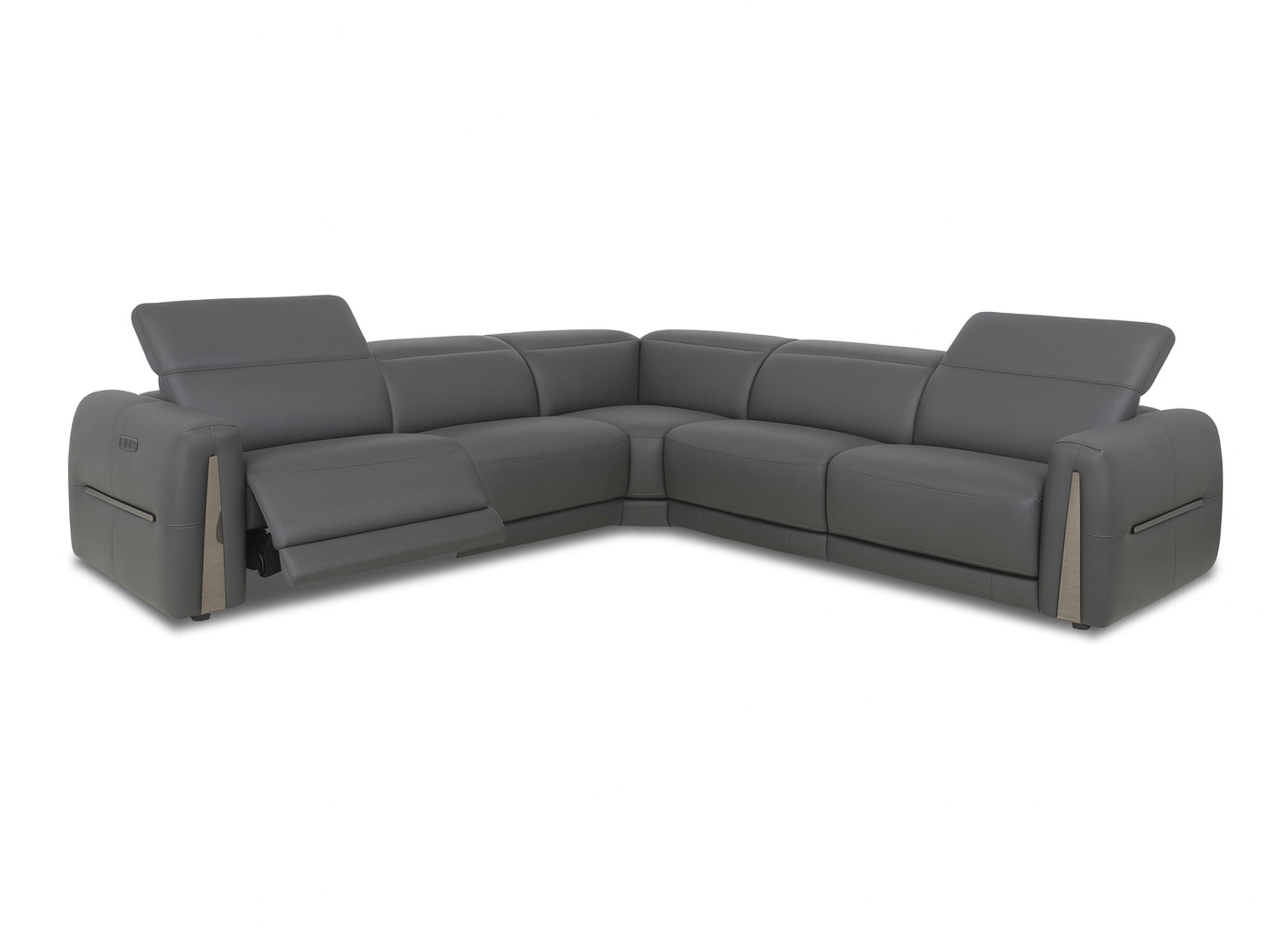 Overzichtsfoto - Hoeksalon Bush 290x290cm - leder - shalegrey