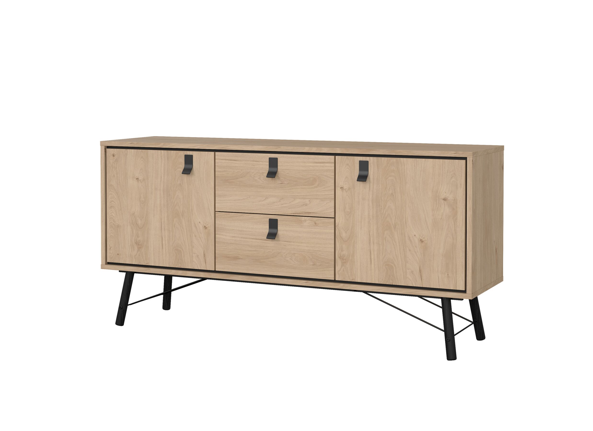 Plus Important - Buffet Ry 151cm - panneau décor - marron & noir