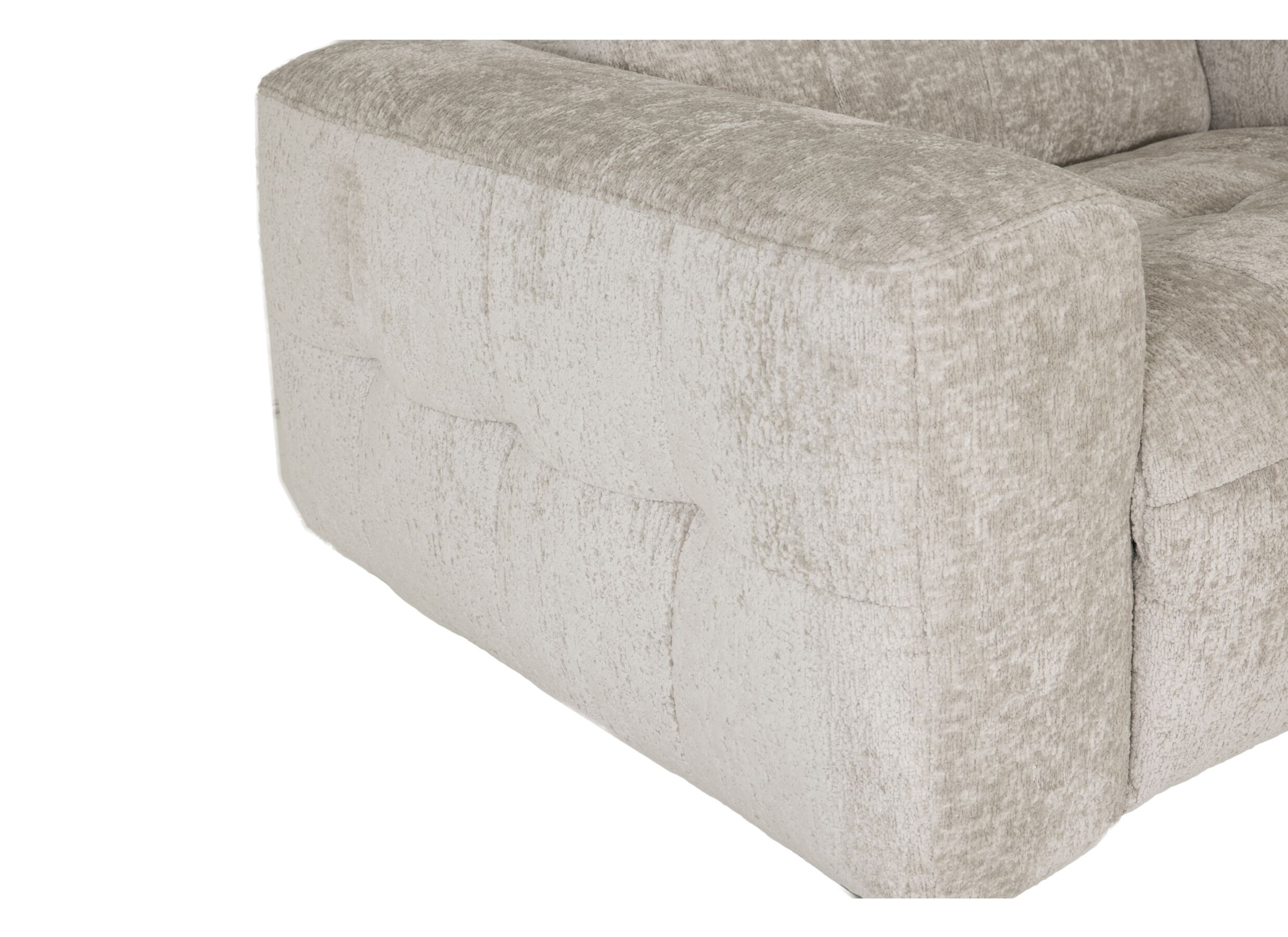 Detail - Canapé d'angle Crow 334x301cm - tissu - turtledove avec 2 fauteuils relax