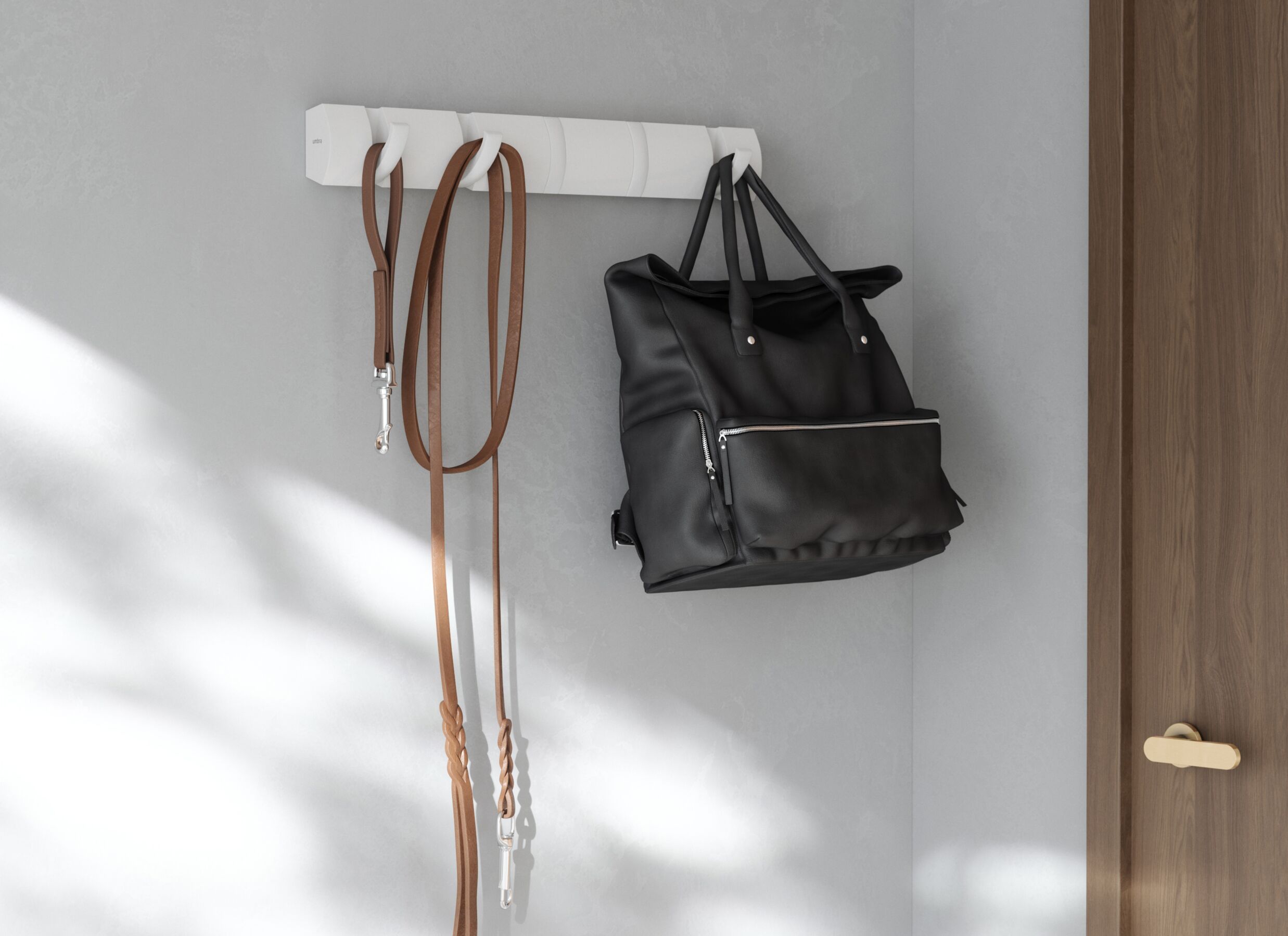 Sfeerfoto - Kapstok Flip 51x3,8x7cm - hout & metaal - wit