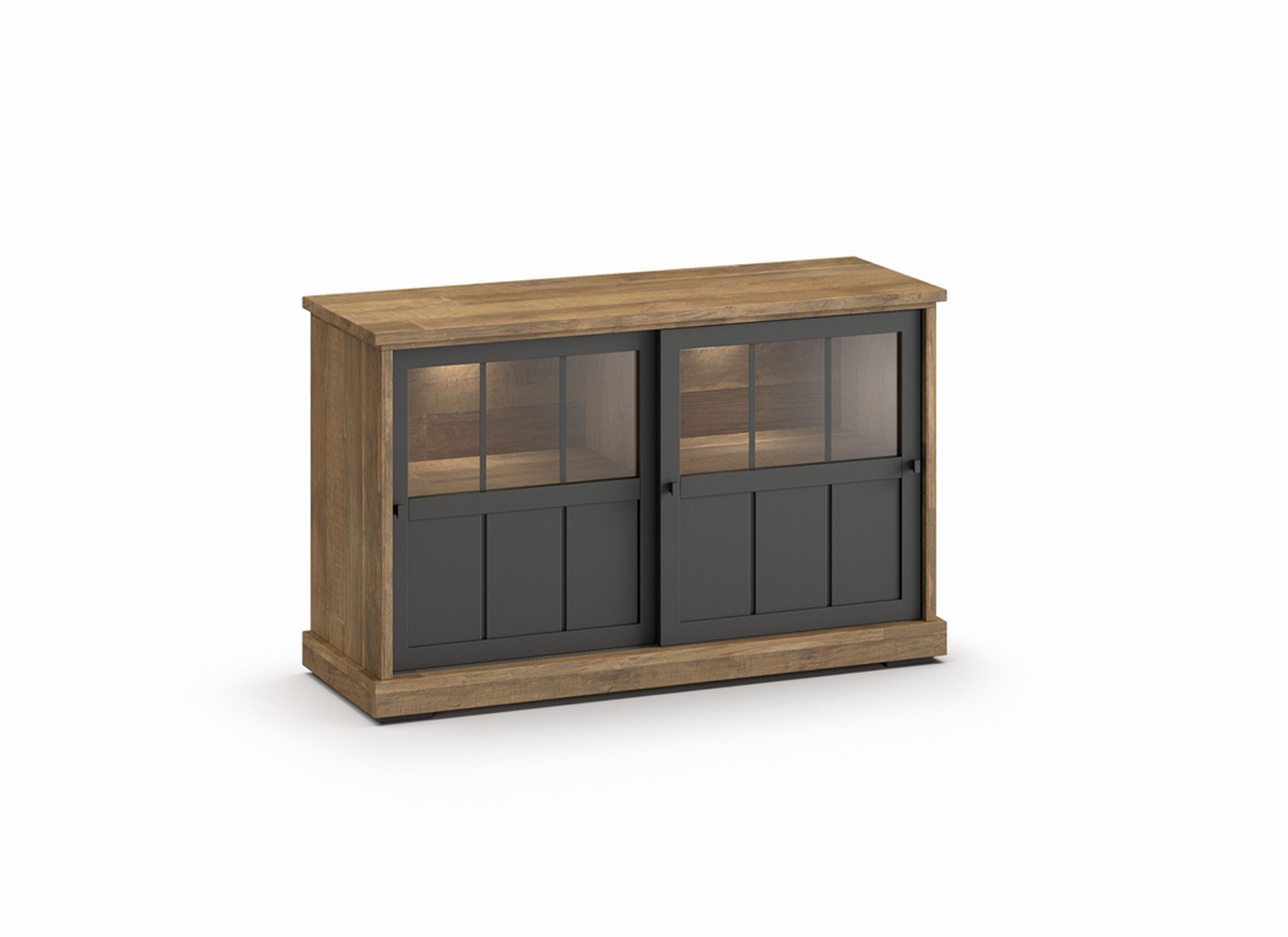 Dressoir Patio 143cm - decor - old teak & zwart - Buffet Patio 143cm - décor - old teak & noir