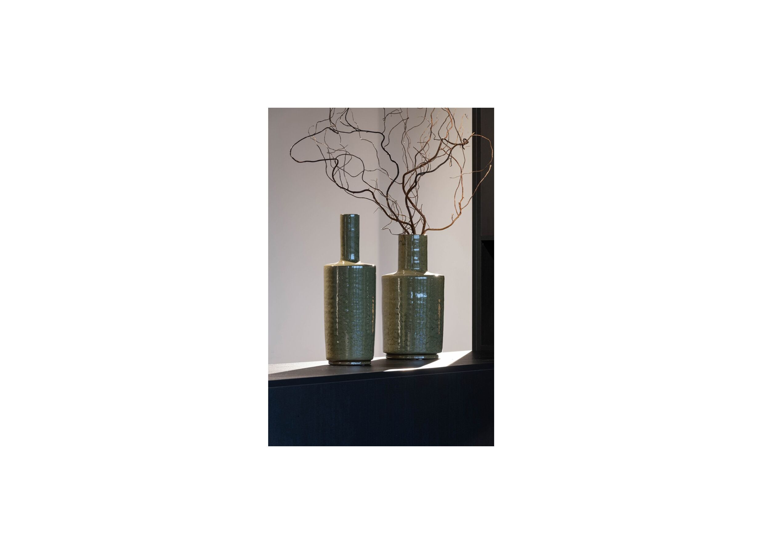 Foto ambiance - Vase H47cm - terre cuite - vert