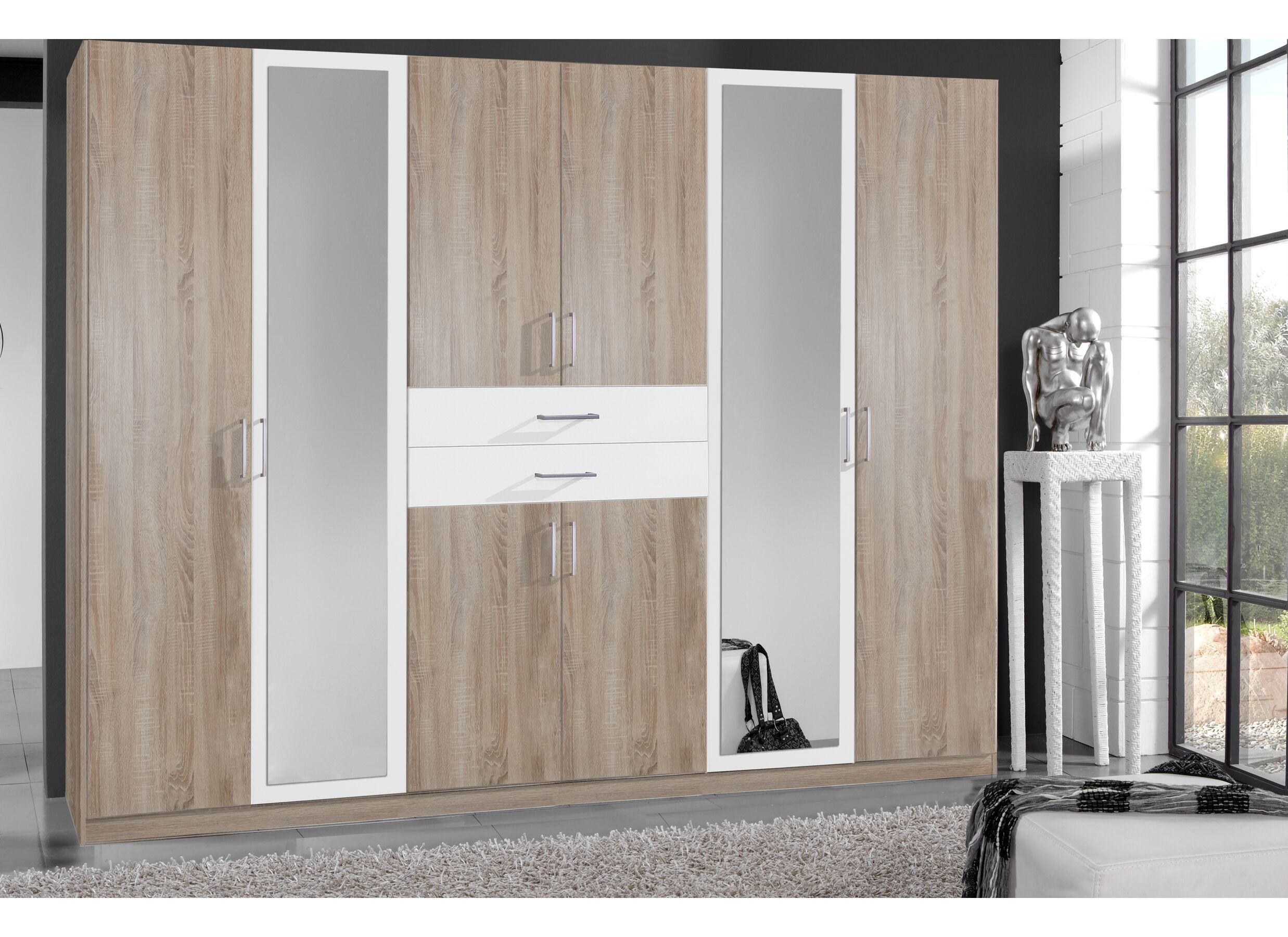 Garde-robe Diver 270cm - Garde-robe Diver 270cm - décor - chêne sonoma/blanc