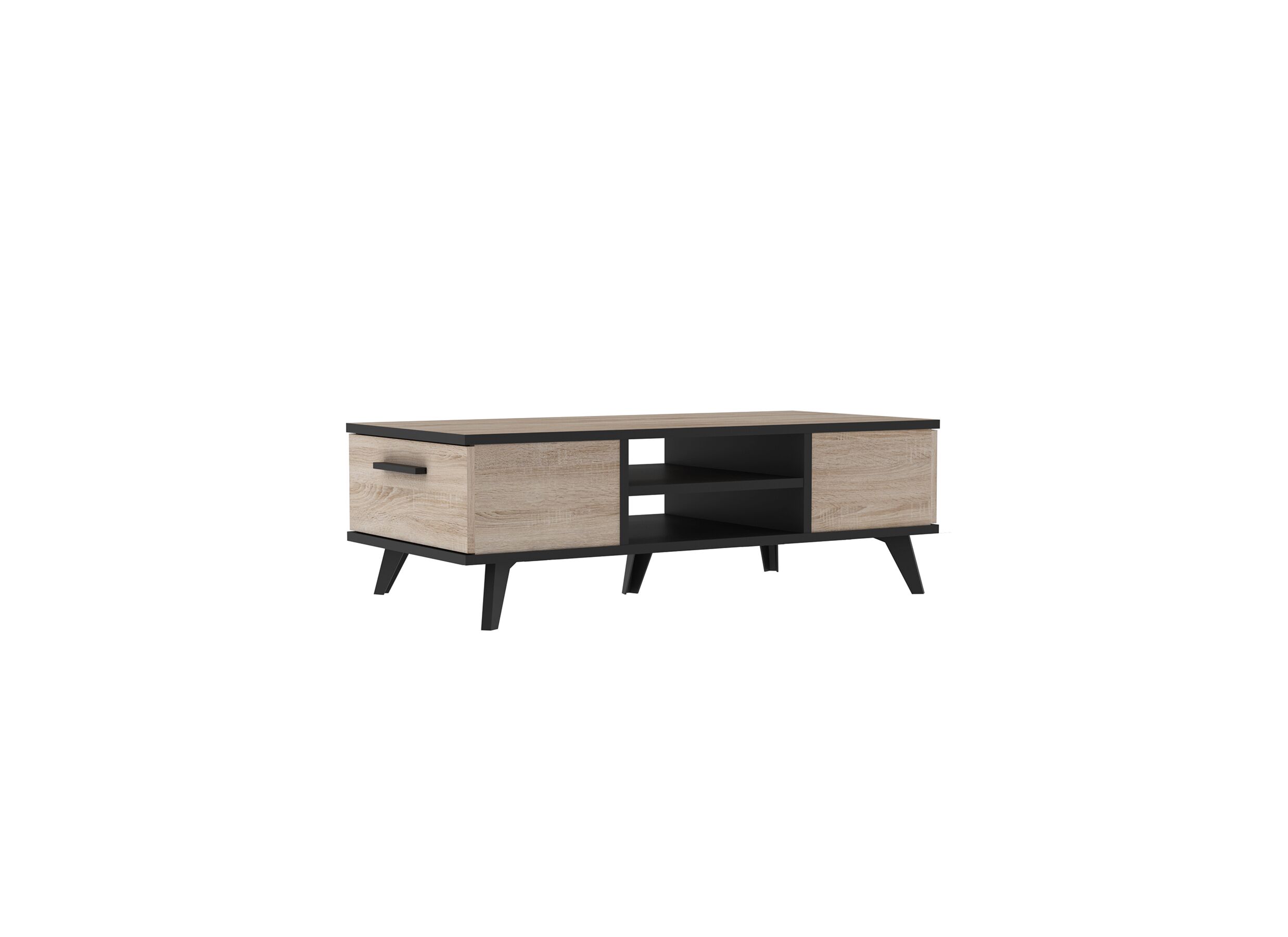 Salontafel Wayne eik zwart met opbergruime